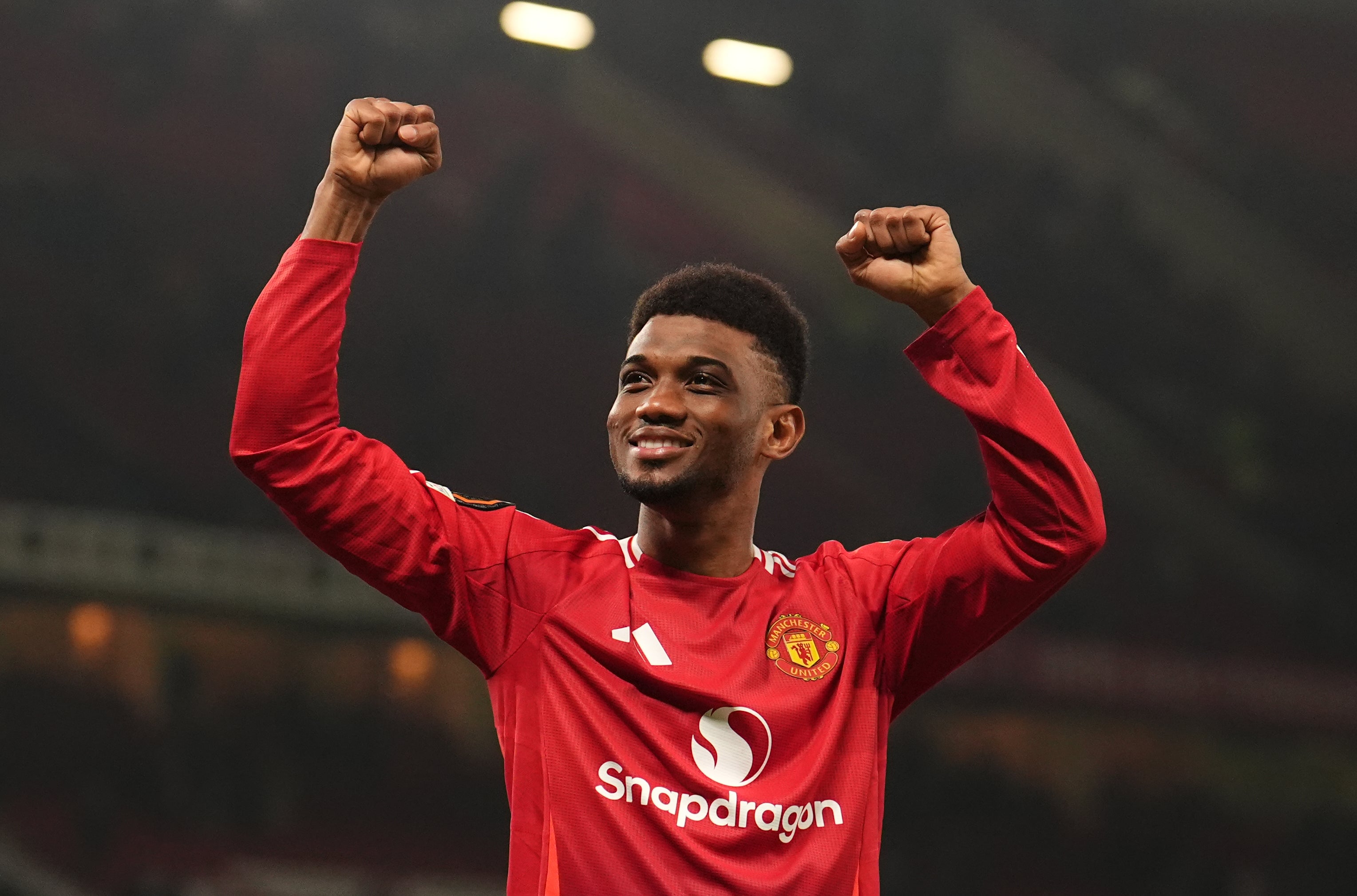 Amad Diallo’s double earned Manchester United a long-awaited European win (Martin Rickett/PA)