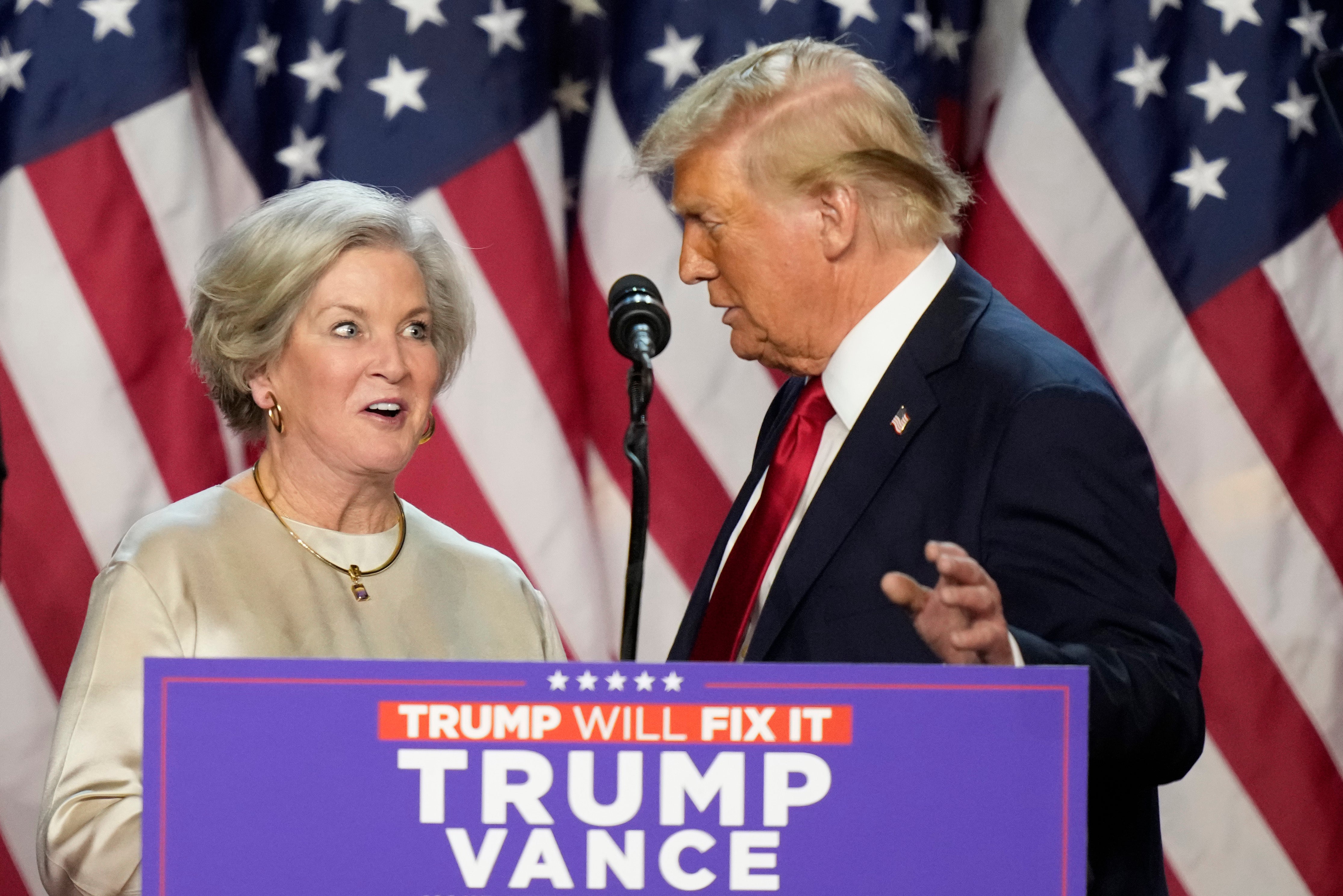 Trump pictured with Susie Wiles in West Palm Beach on Election night