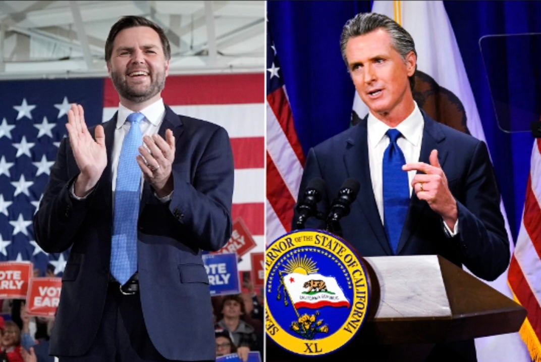 JD Vance (left) and Gavin Newsom. Oddsmakers are already predicting JD Vance and Gavin Newsom to be the 2028 frontrunners.