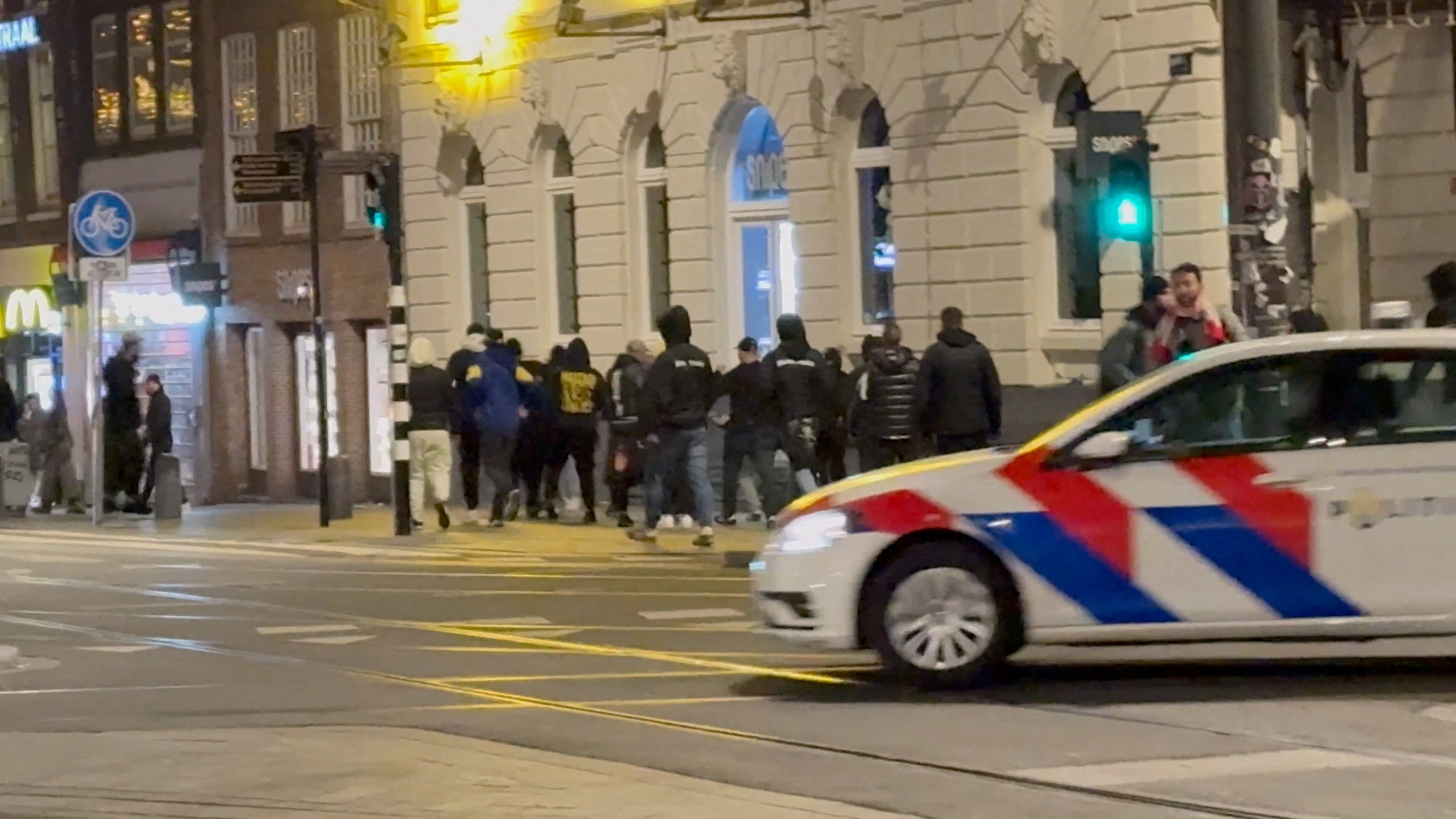 Israeli football supporters and Dutch youth clash near Amsterdam Central station