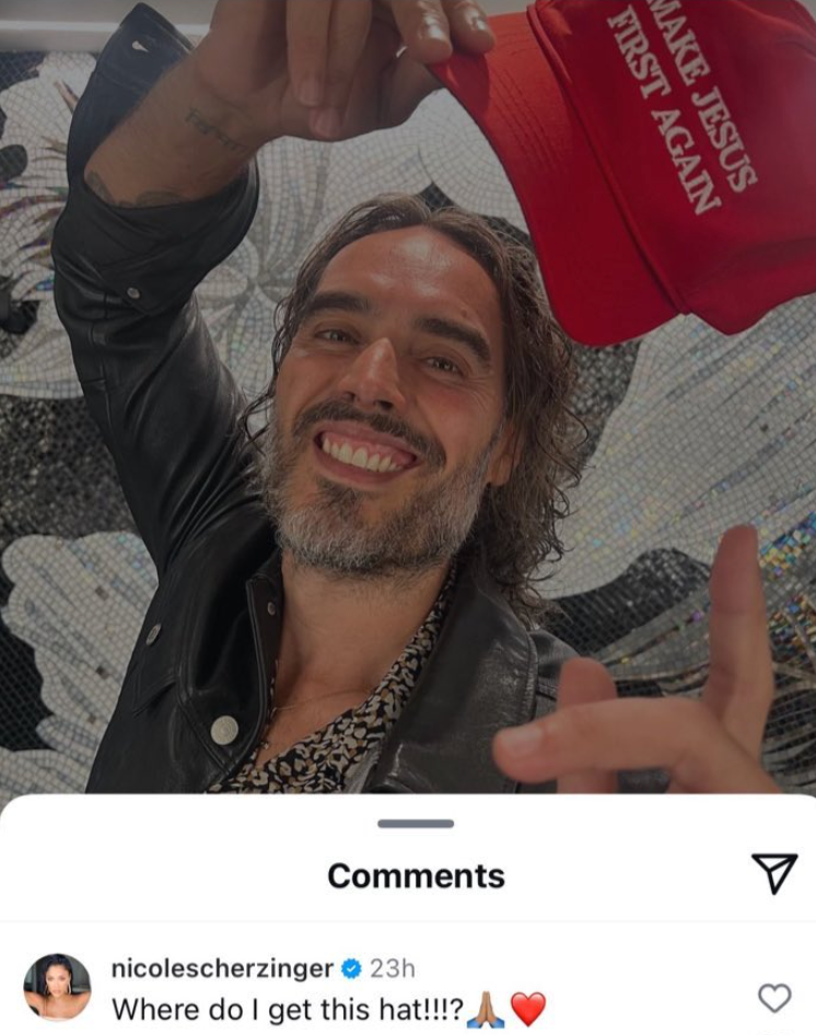 Nicole Scherzinger’s response to Russell Brand’s post celebrating Trump’s election win