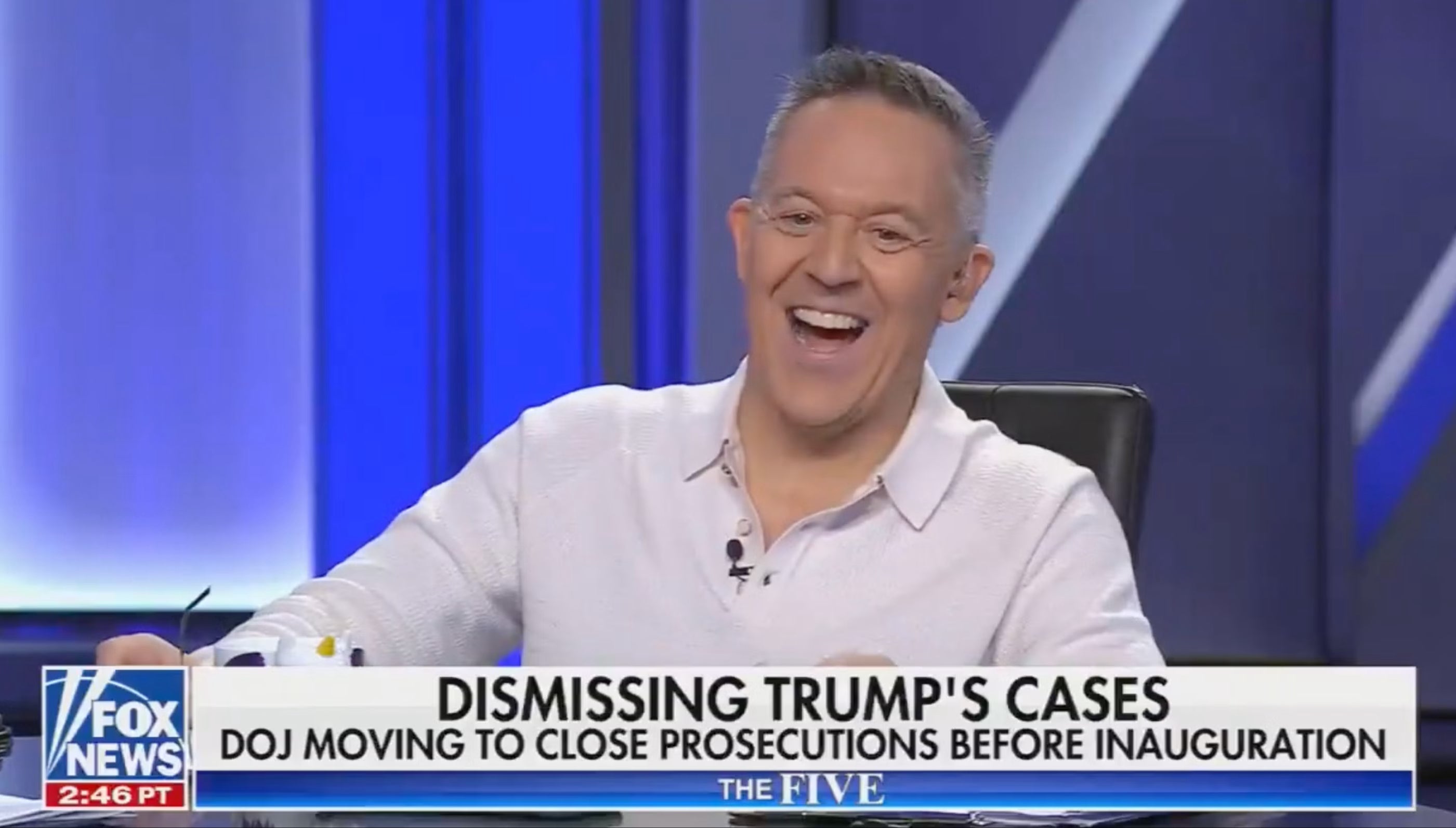 Greg Gutfeld joined in on the joke and agreed with Dana Perino that Trump prosecutors should face capital punishment