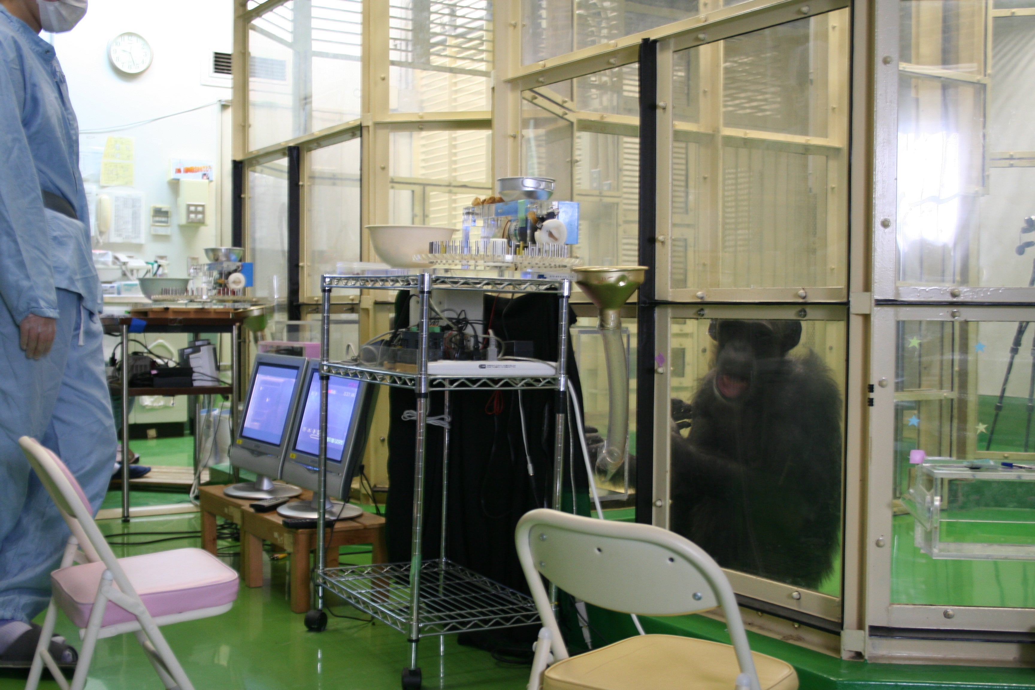 A view of the touch screen experimental booth from the outside