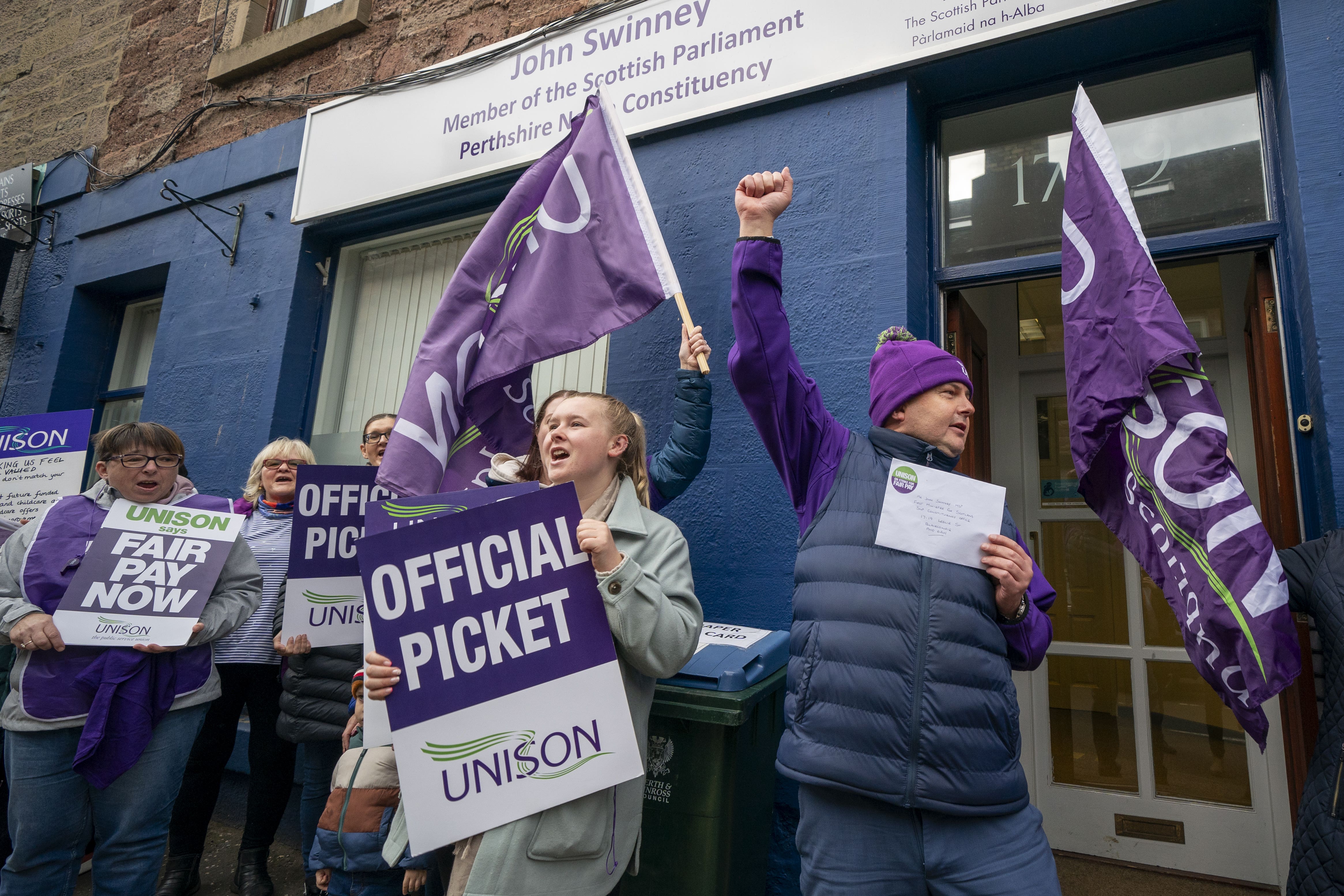 Strike action targeted John Swinney’s constituency (PA)