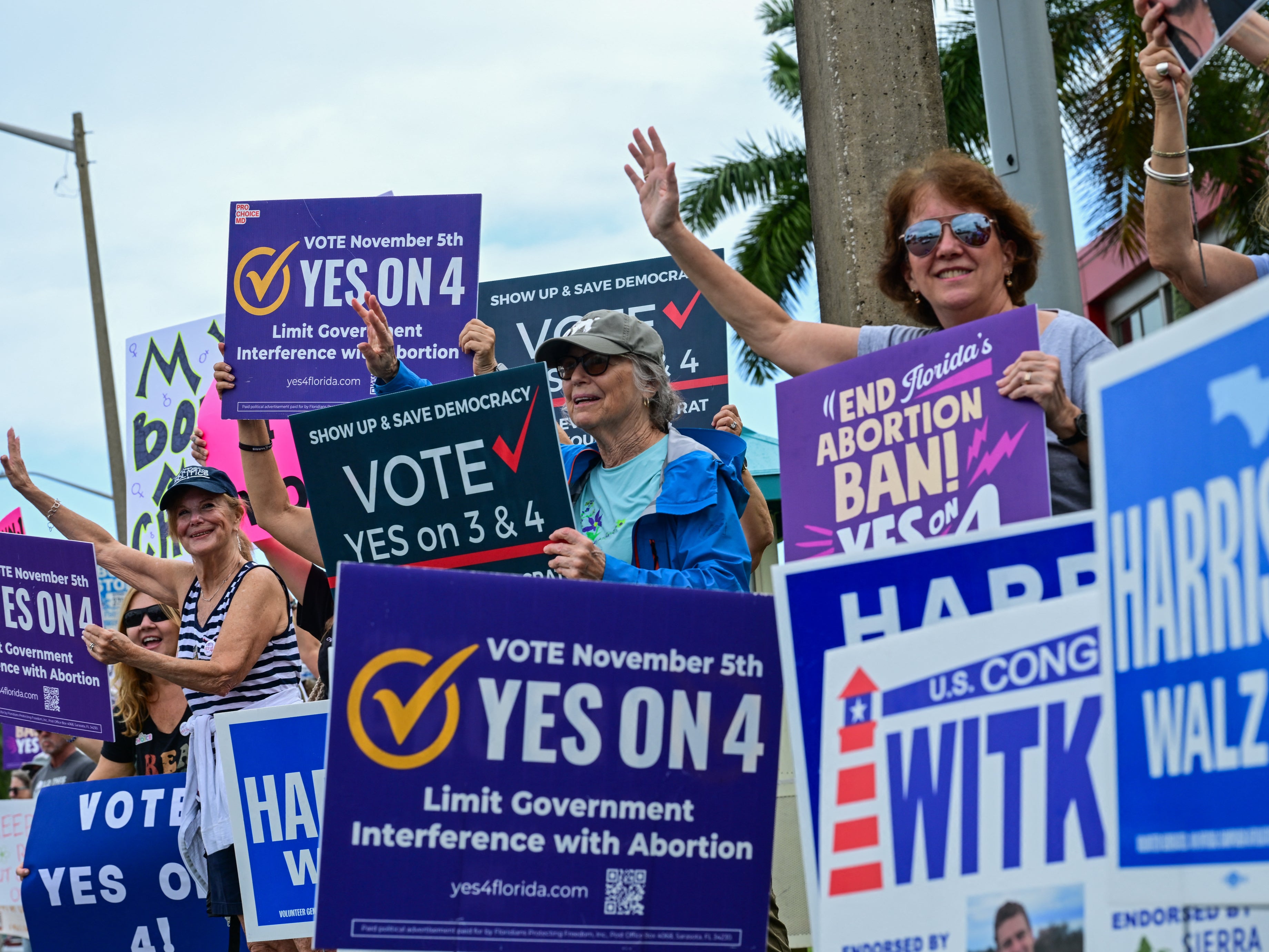 Demonstrators ralling in support of reproductive in West Palm Beach, Florida, last week