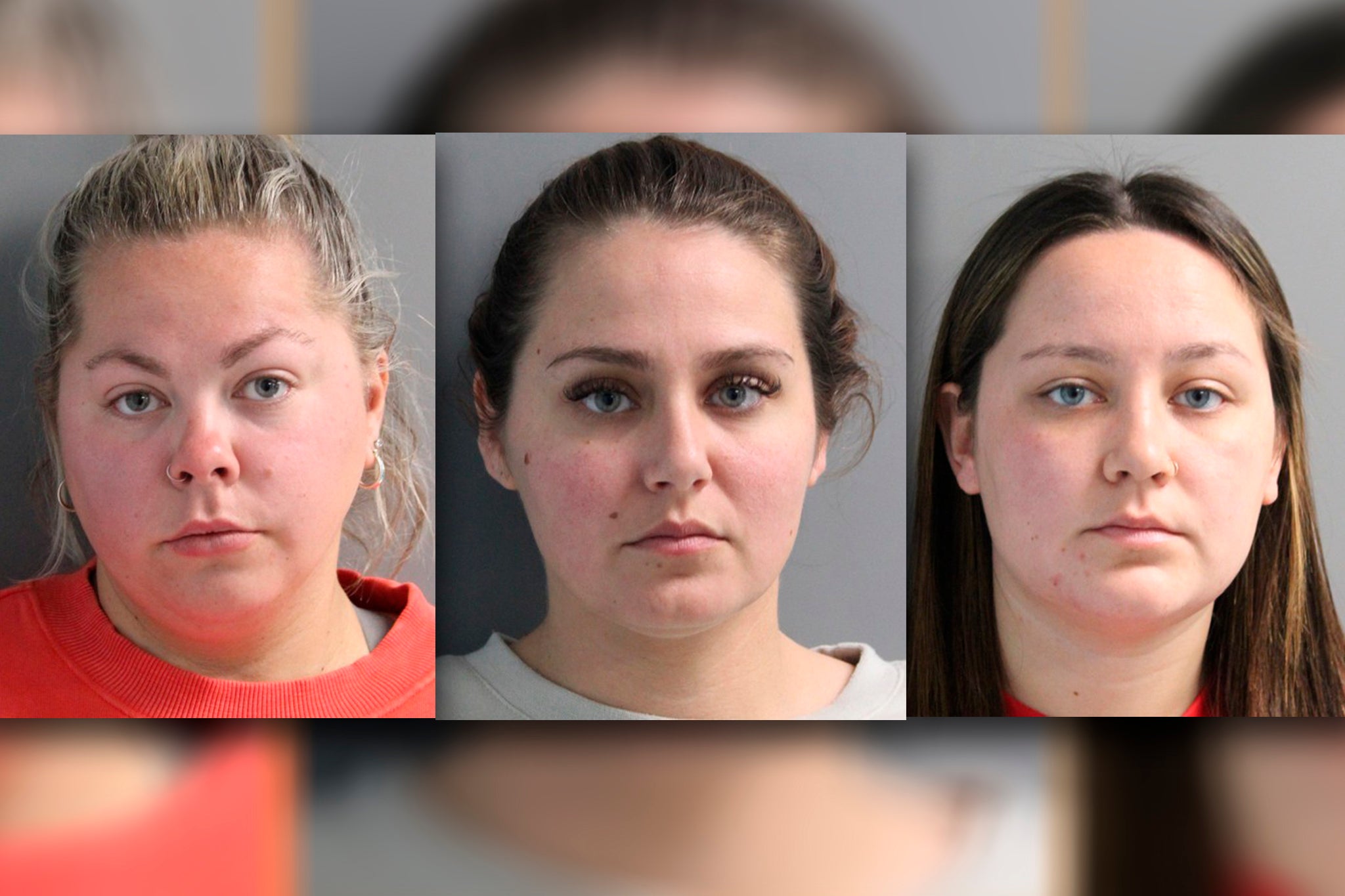 Marrisa Johnson, 26, (left), Makayla Lomax, 31,(center), and Morgan Donahue, 21, (right) have been charged with endangering the welfare of a child