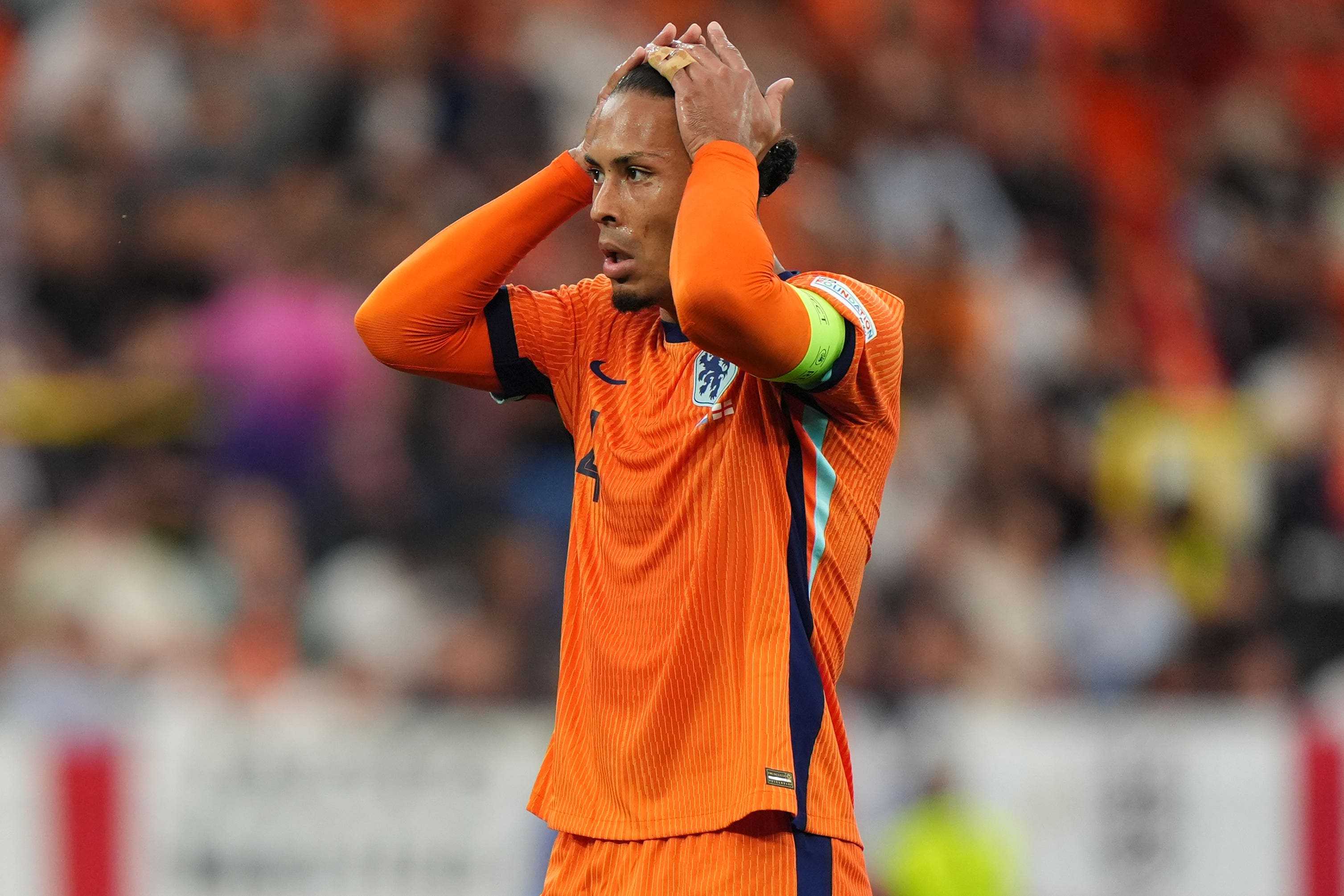 Liverpool captain Virgil van Dijk does not feel bitter about the Netherlands’ Euro 2024 exit at the hands of Aston Villa striker Ollie Watkins (Bradley Collyer/PA)