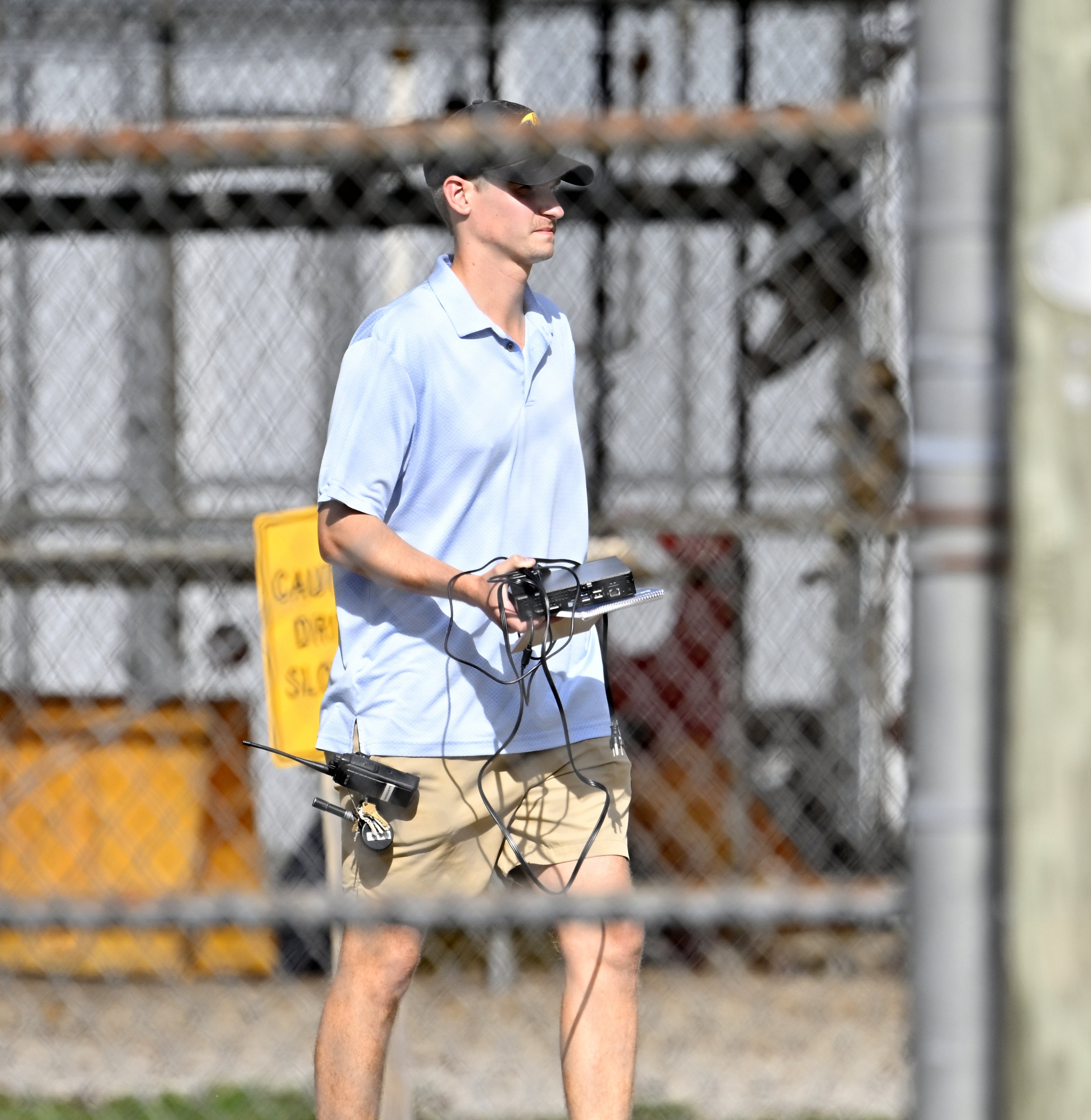 A personnel is seen walking with devices in the research facility where forty-three rhesus macaque monkeys escaped from in Yemassee, South Carolina, United States on November 8, 2024