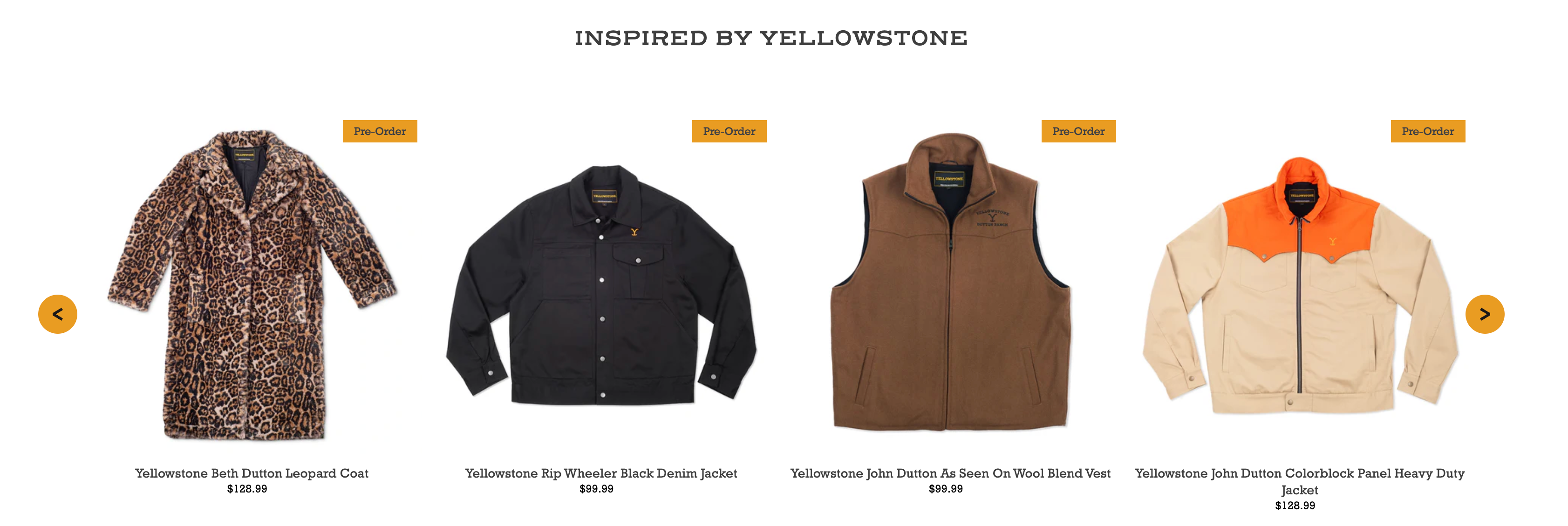 The online Yellowstone store offers up outfits inspired by the show’s characters