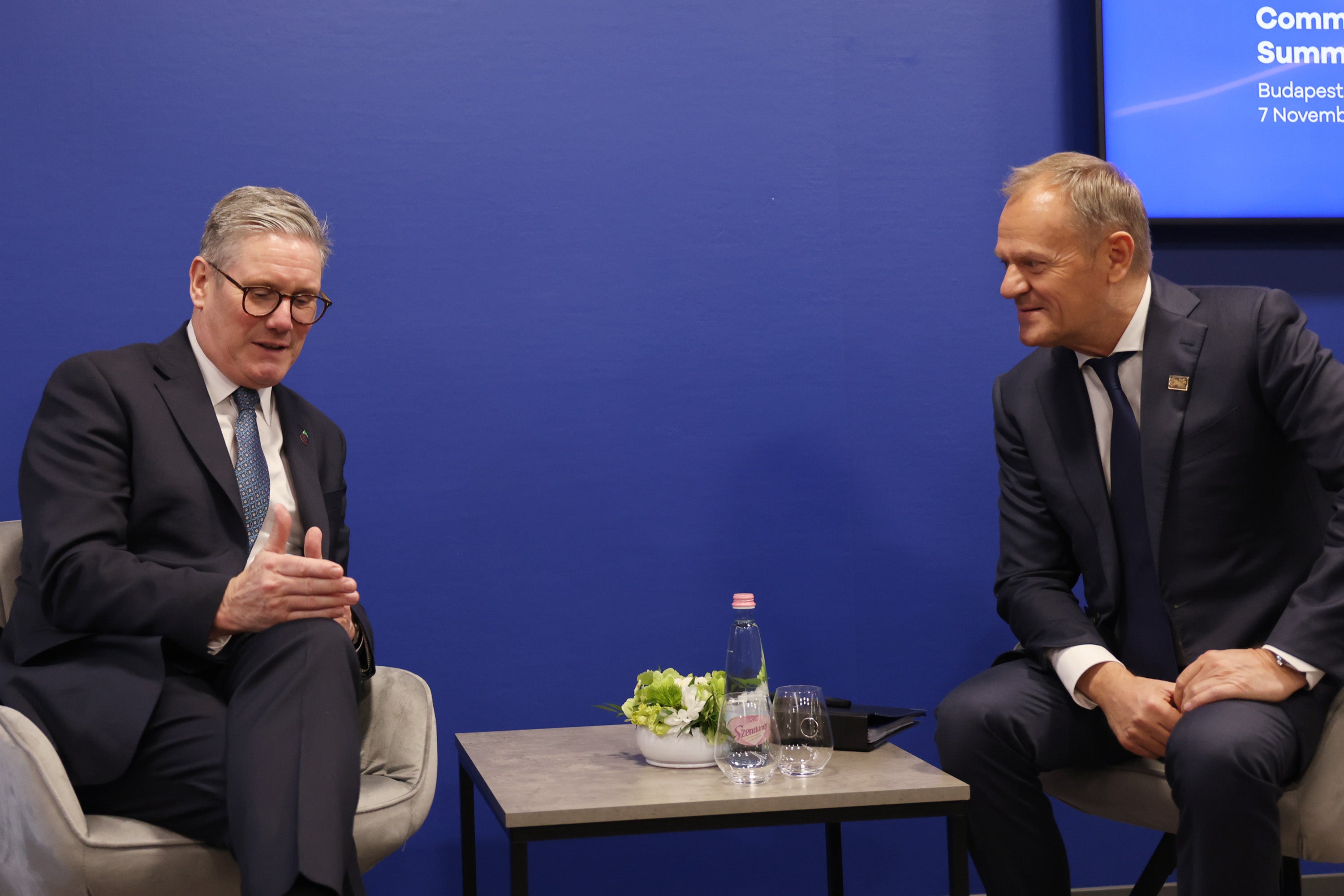 British Prime Minister Sir Keir Starmer holds a bilateral meeting with Prime Minister of Poland Donald Tusk during the European Political Community summit in Budapest earlier this week