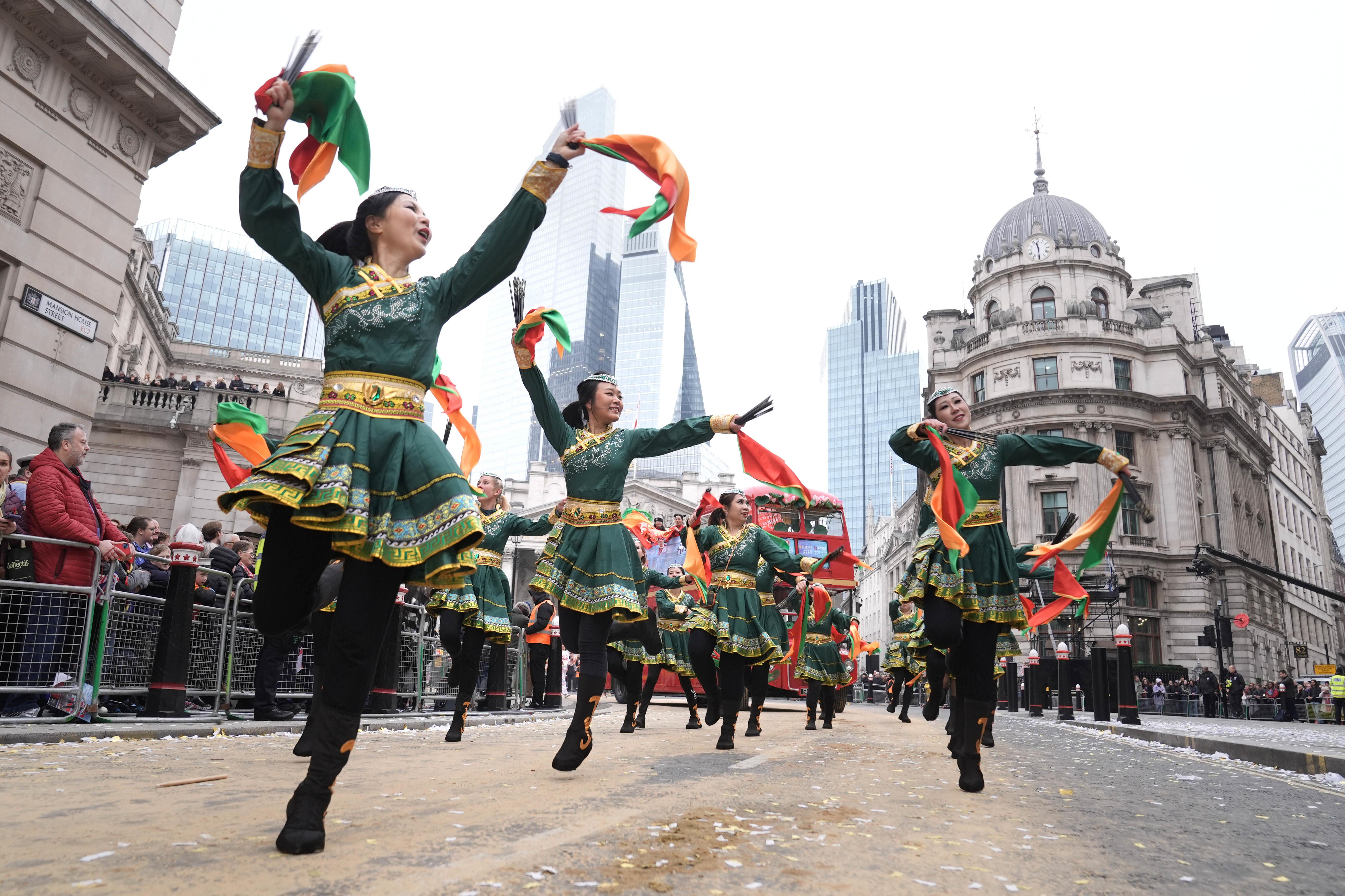 Performers take part in the Lord Mayor’s Show in the City of London (Stefan Rousseau/PA)