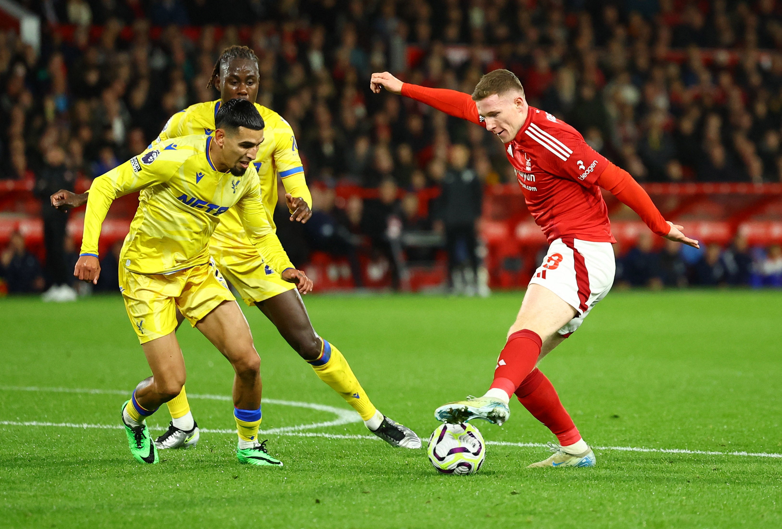 Nottingham Forest’s Elliot Anderson in action against Crystal Palace