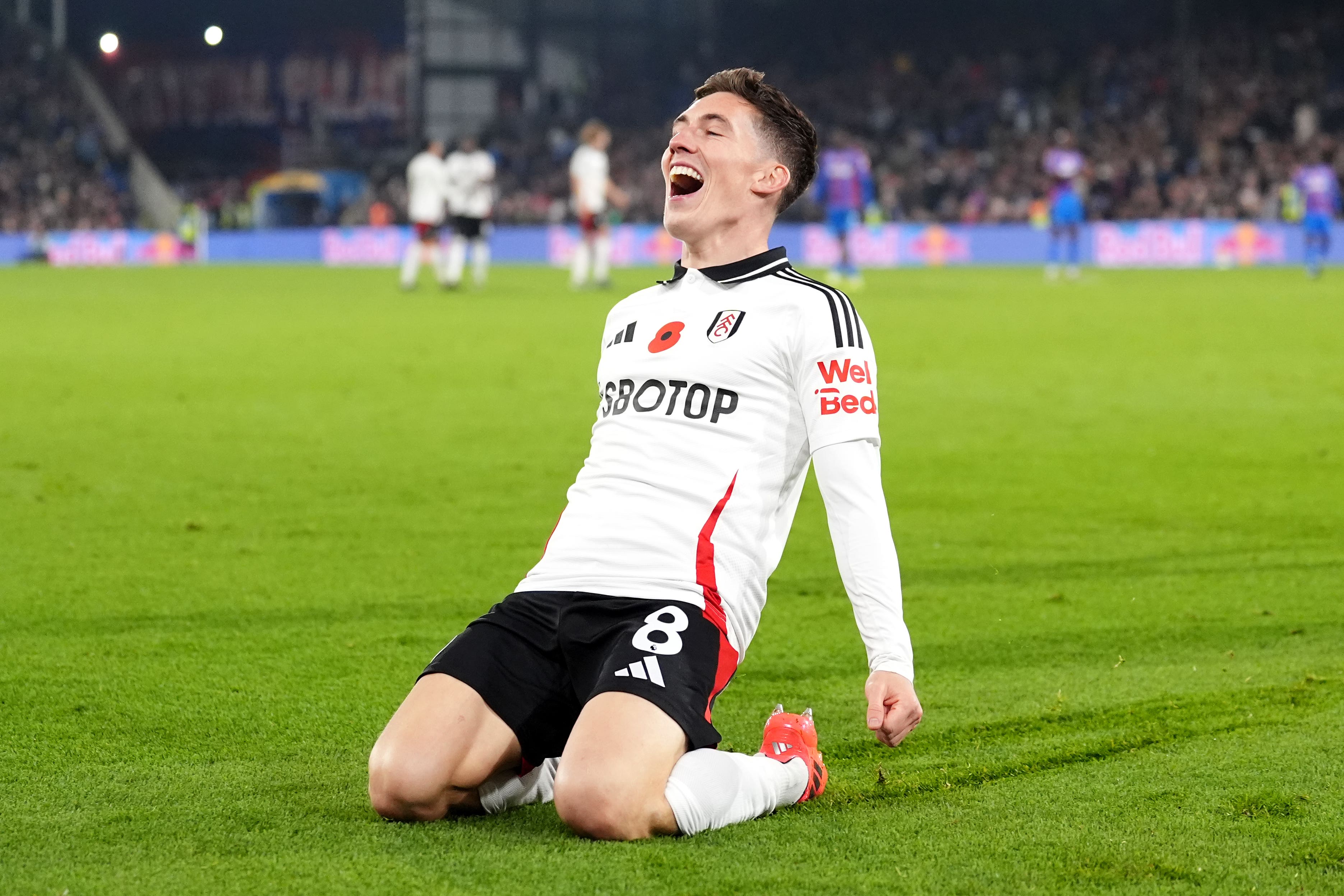 Fulham’s Harry Wilson celebrates his goal (Zac Goodwin/PA)