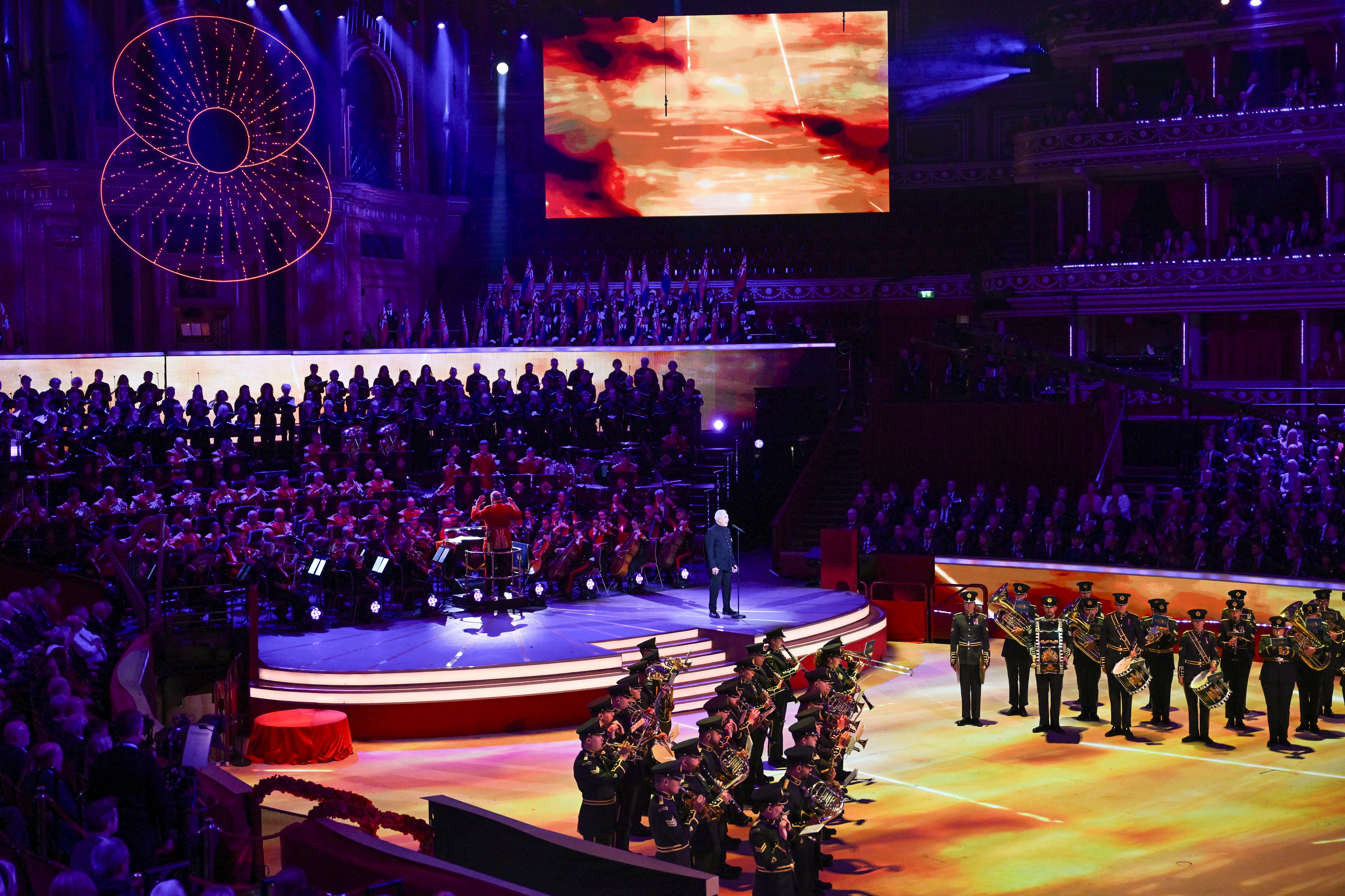 General view of the annual Royal British Legion Festival of Remembrance at the Royal Albert Hall in London (Chris J. Ratcliffe / PA).