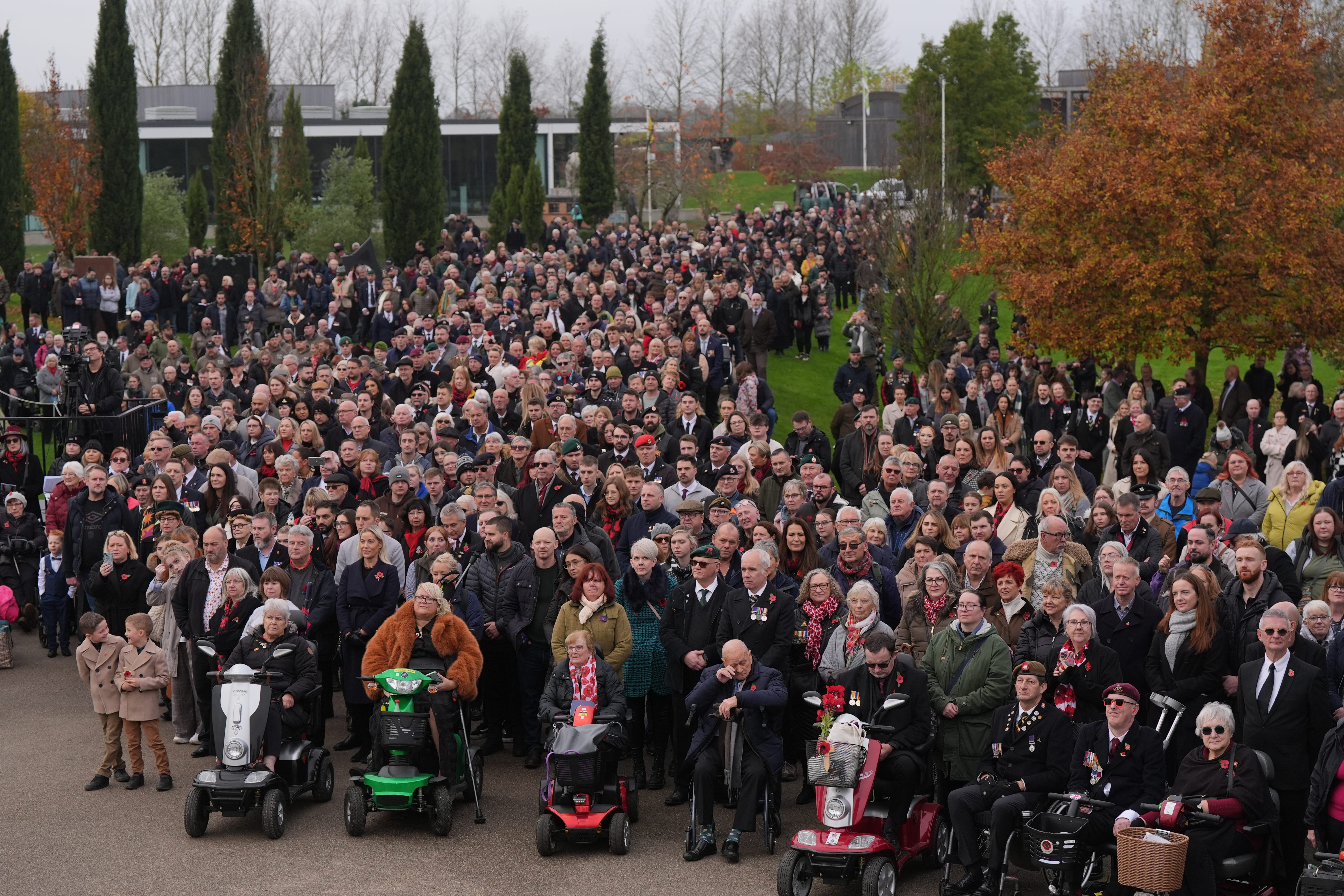 The ceremony took place at the National Memorial Arboretum in Alrewas, Staffordshire (Jacob King/PA)