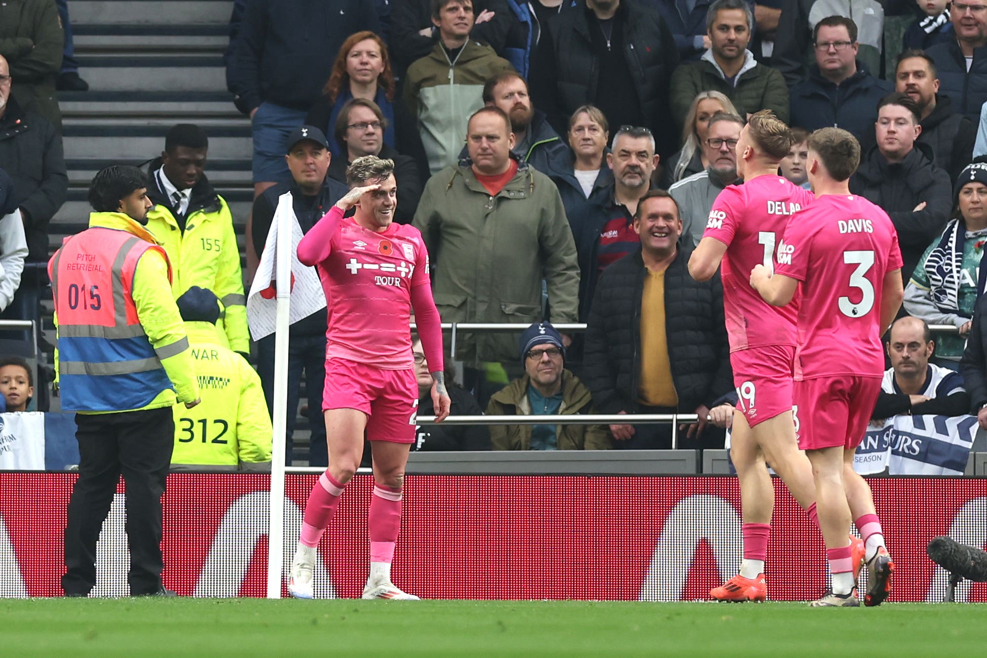 Ipswich’s Sammie Szmodics (left) celebrates at Tottenham (Steven Paston/PA)