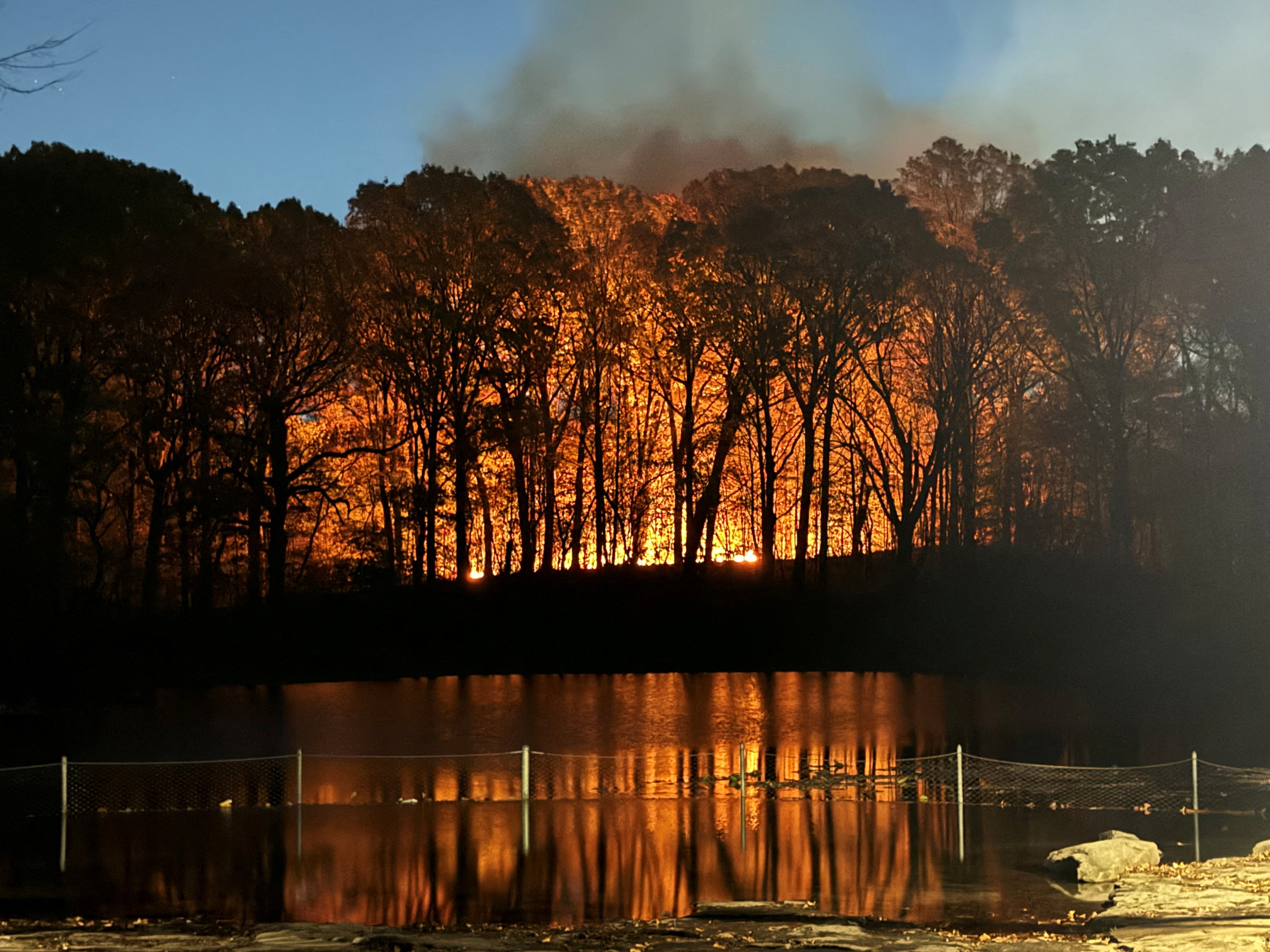 Fire breaks out in Prospect Park, New York