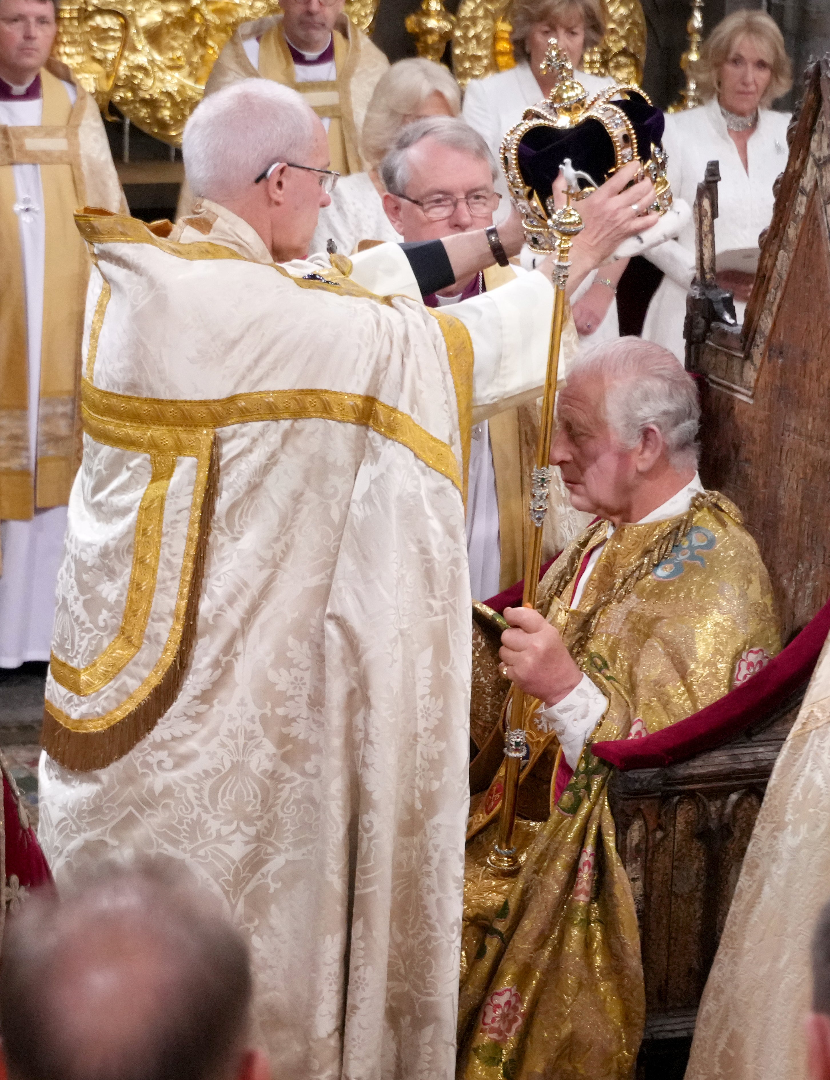King Charles is crowned by Justin Welby when he was the Archbishop of Canterbury