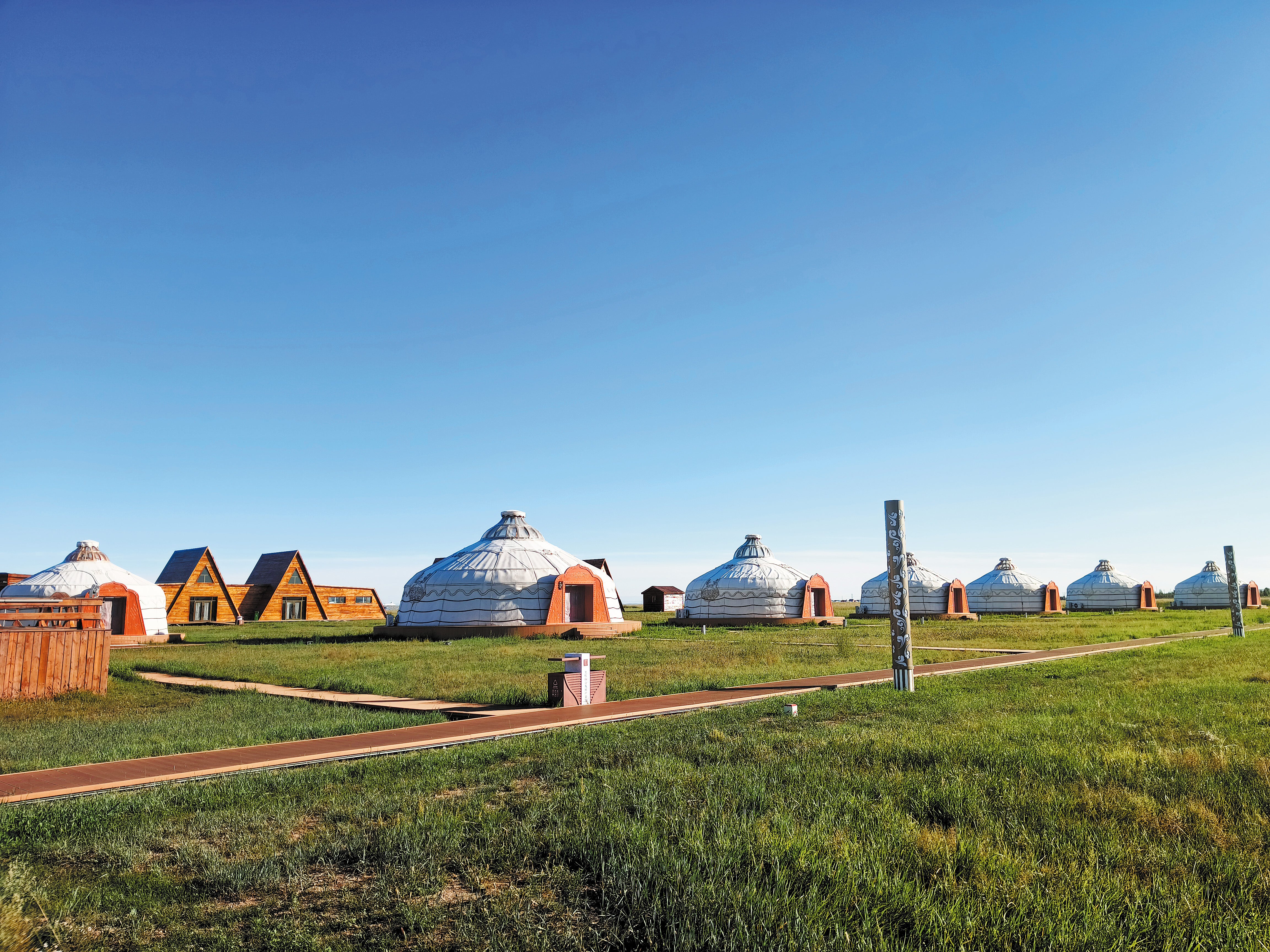 Rows of yurts are a highlight at a Naadam celebration in Xiliin Gol League in North China's Inner Mongolia autonomous region in 2023