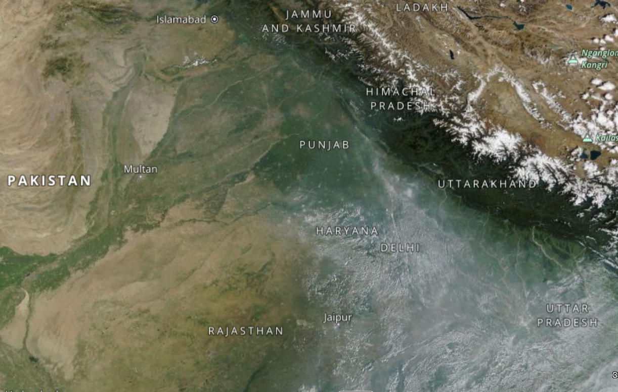 Satellite imagery of a comparatively clear sky over Pakistan seen on 24 September 2024