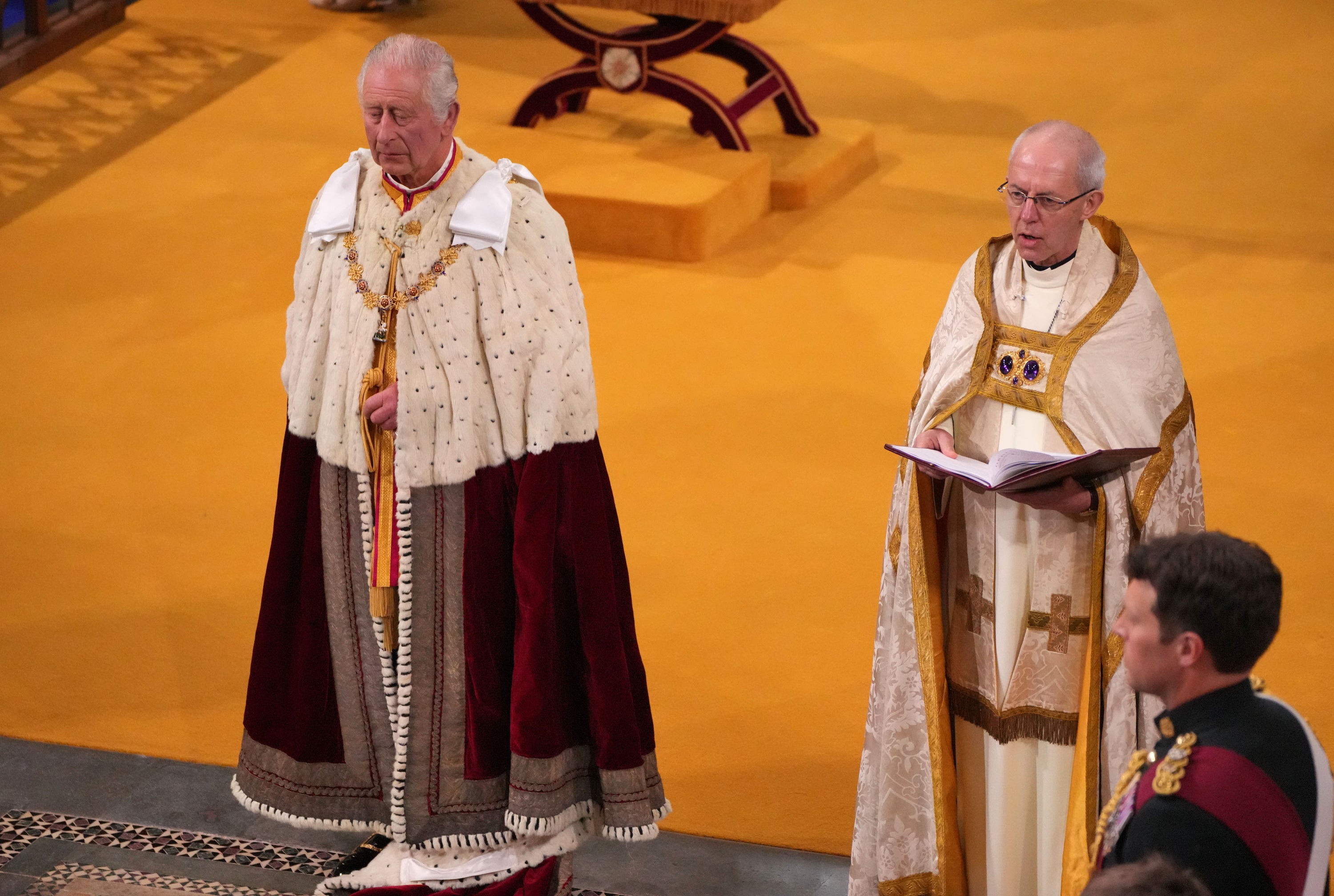 Justin Welby with the King at his coronation (Aaron Chown/PA)