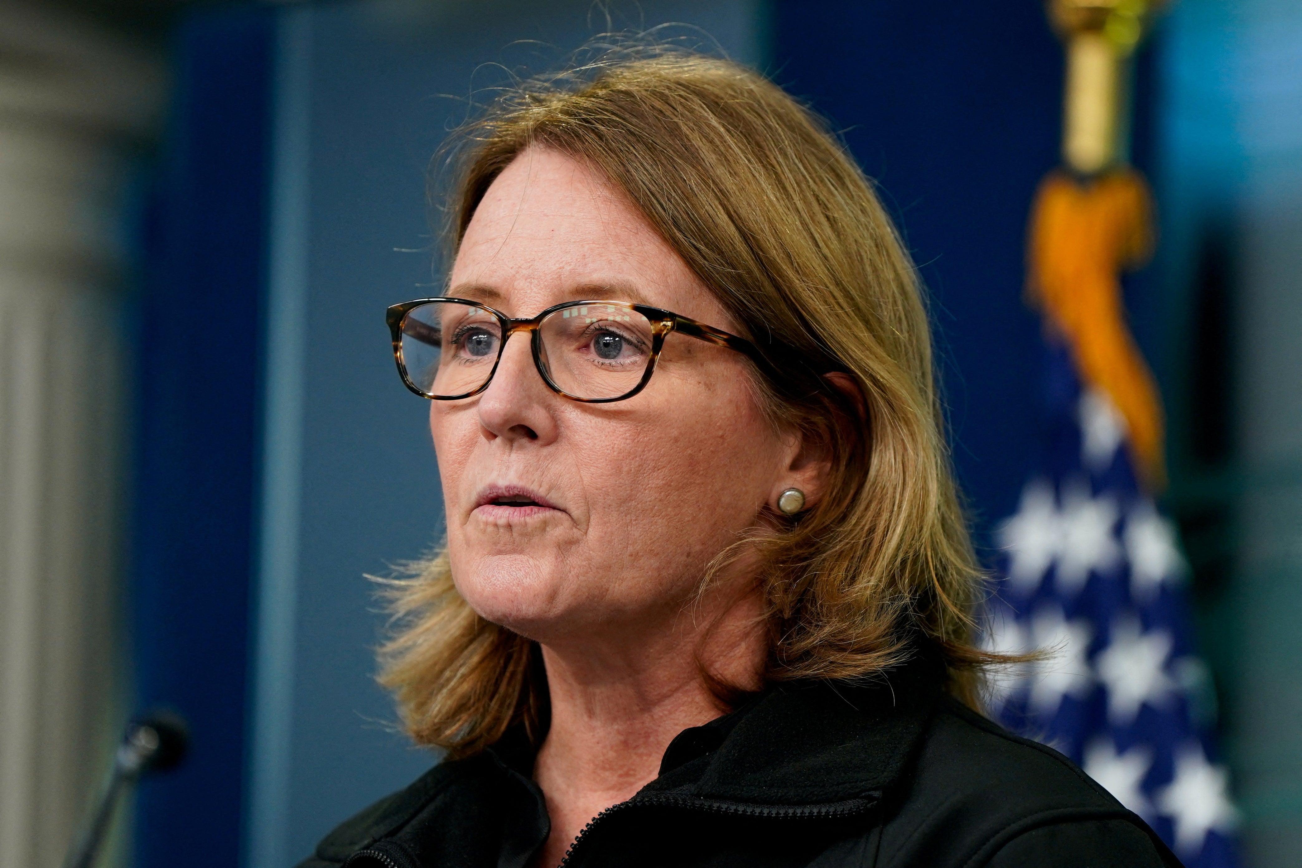 FEMA Administrator Deanne Criswell, pictured, called the text messages ‘reprehensible’ over the weekend