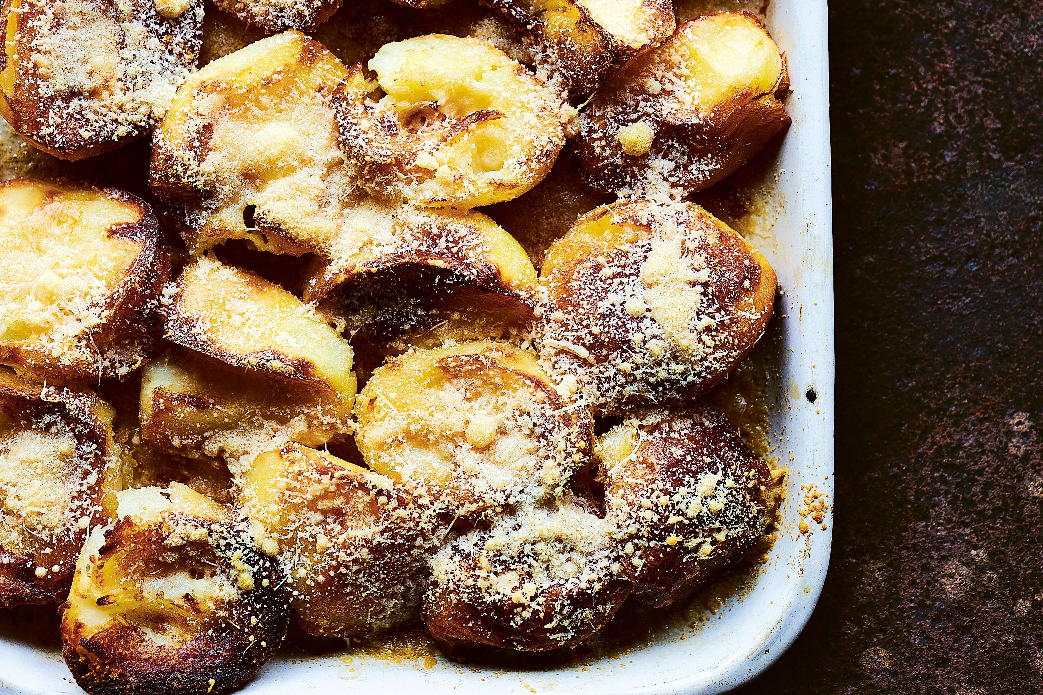 Christmas roast potatoes made even better with cheese