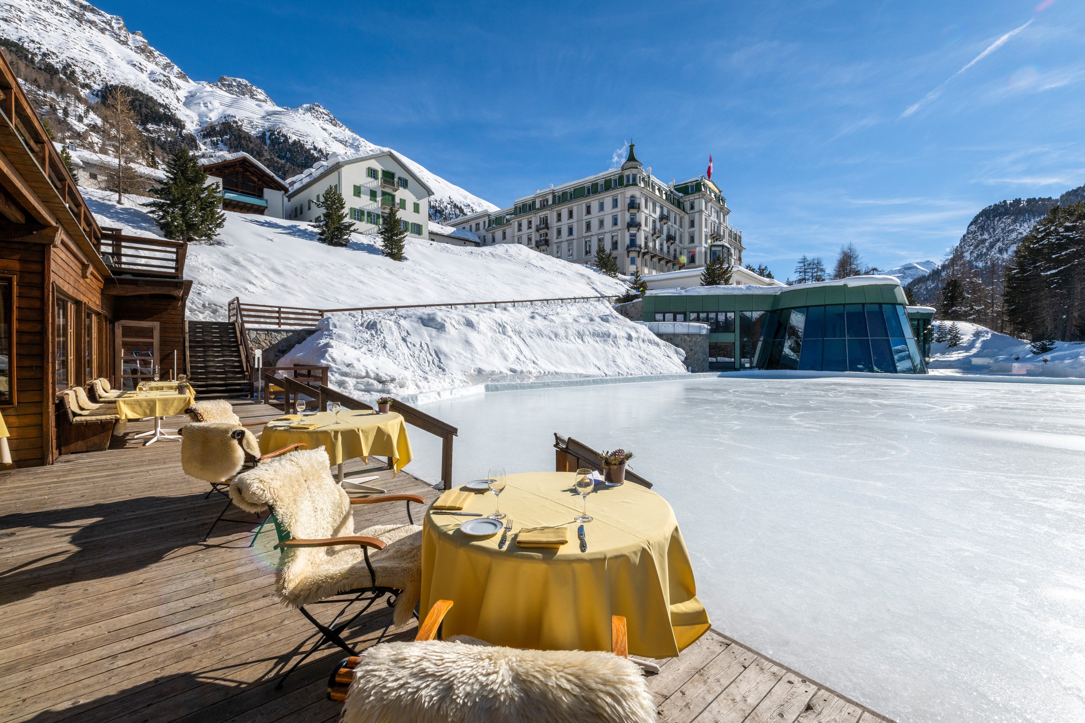 Ice rink at La Pavillon restaurant