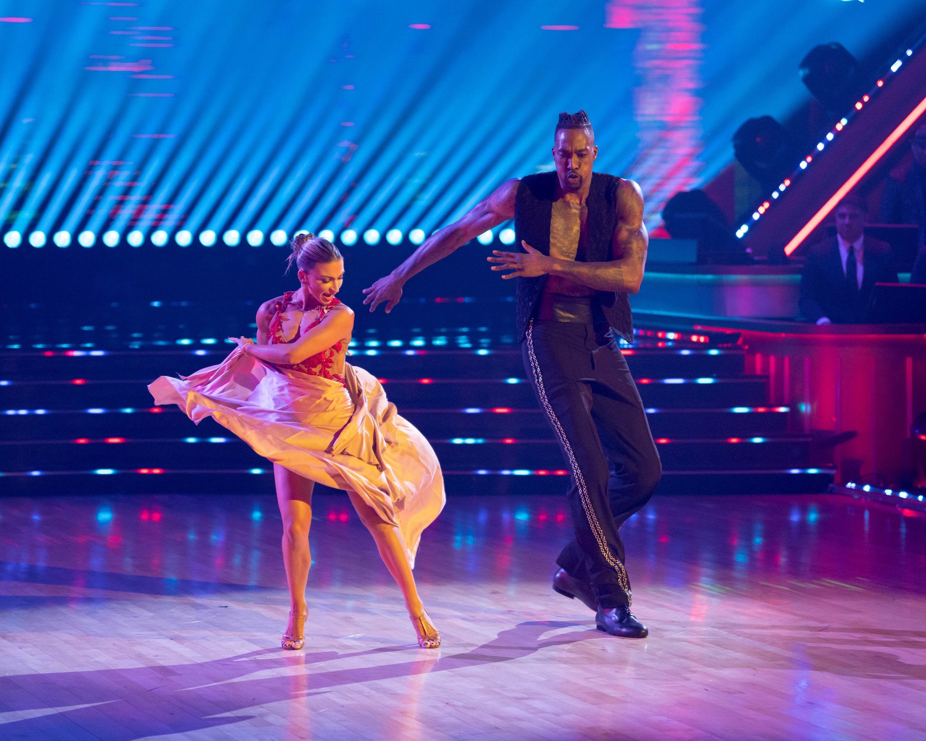 Dwight Howard dances a Paso Doble with his dance partner Daniella Karagach on ‘Dancing with the Stars'