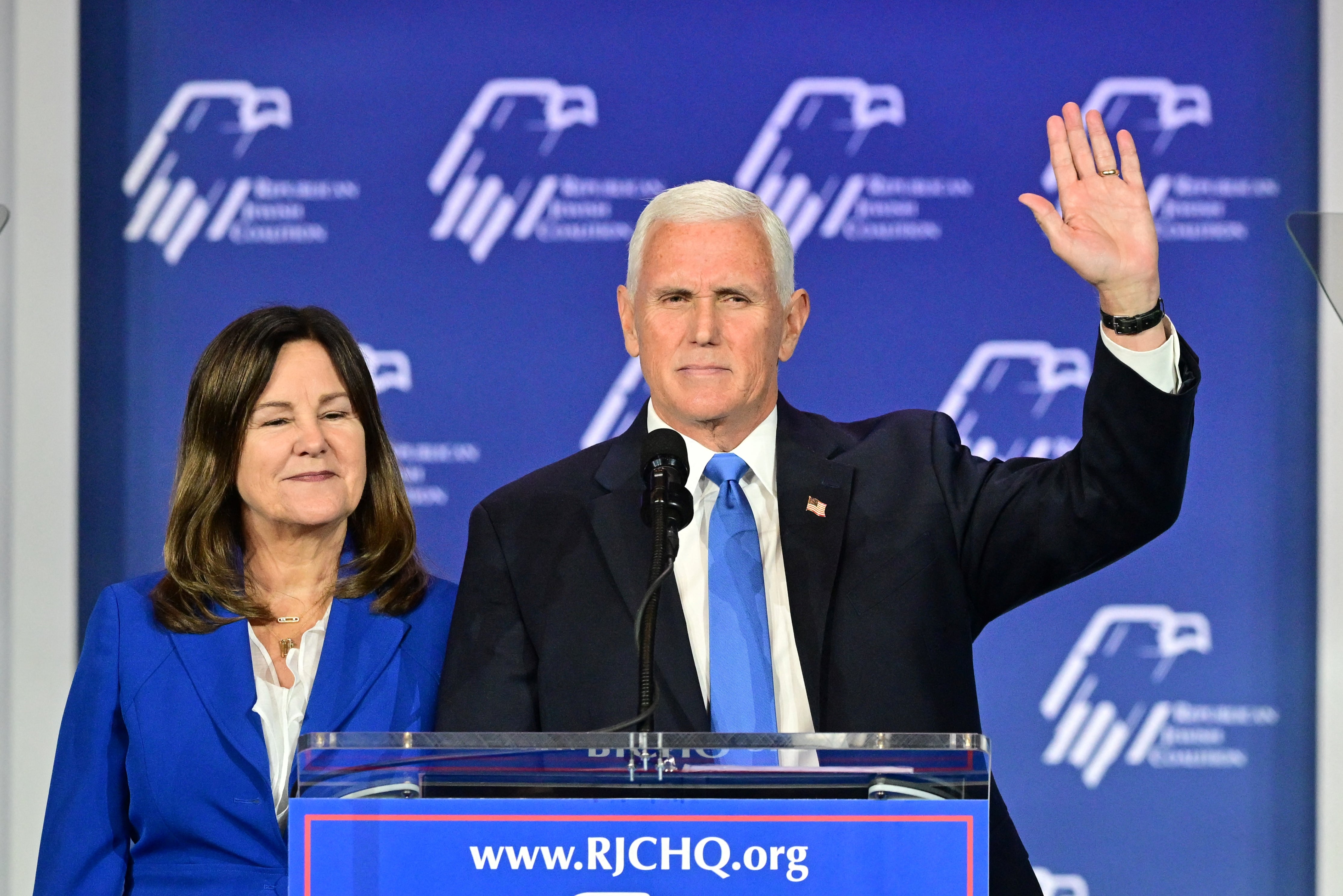 Mike Pence, pictured alongside his wife Karen, said he hopes Donald Trump will not pardon the Jan 6 rioters