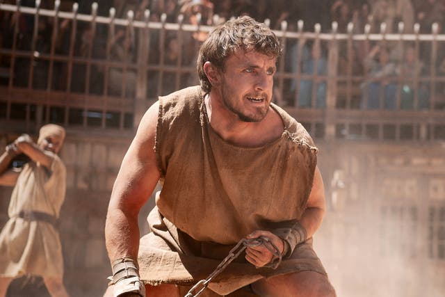 <p>Rotten Roman: Paul Mescal in Ridley Scott’s ‘Gladiator II’ </p>