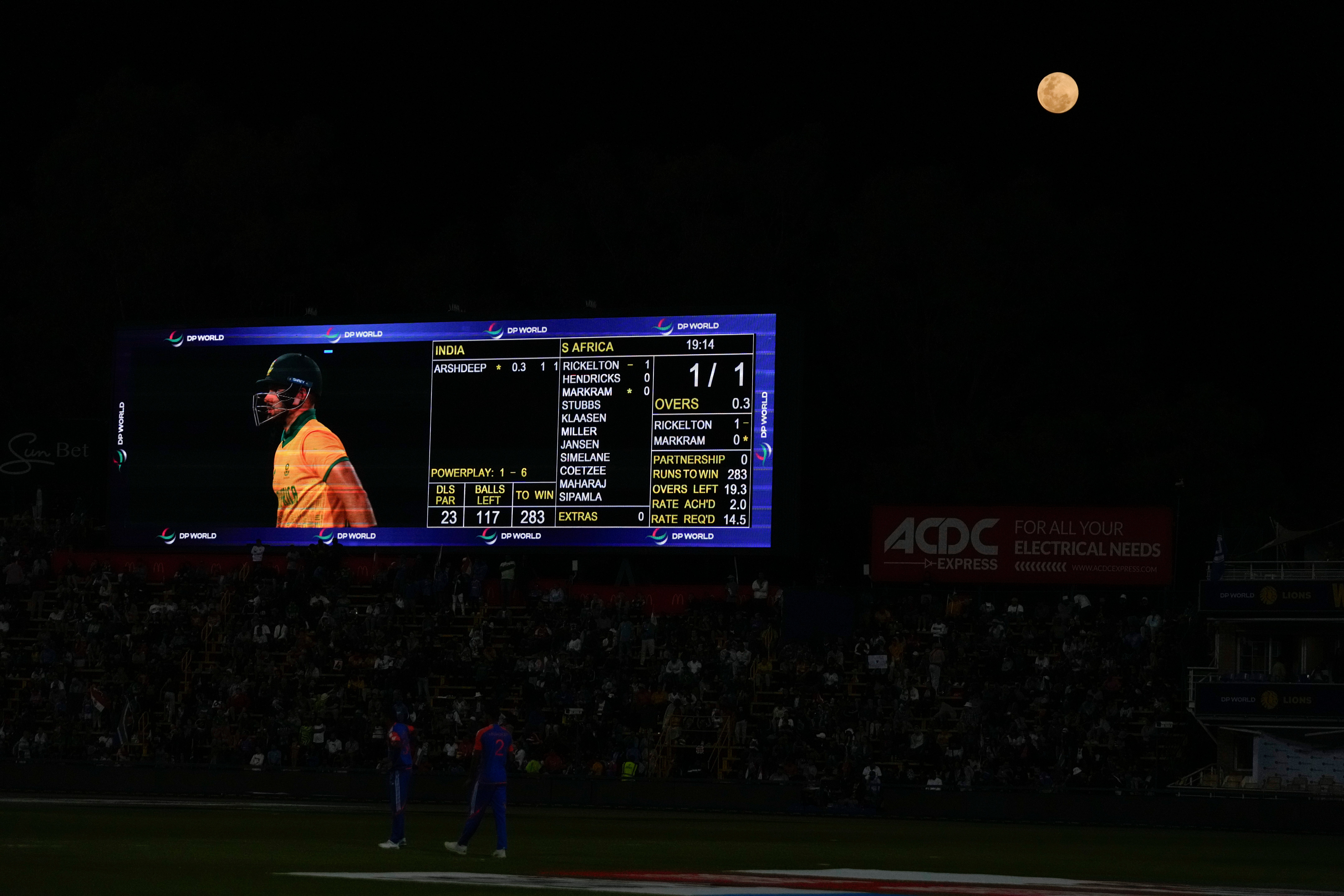 APTOPIX South Africa India Cricket Supermoon