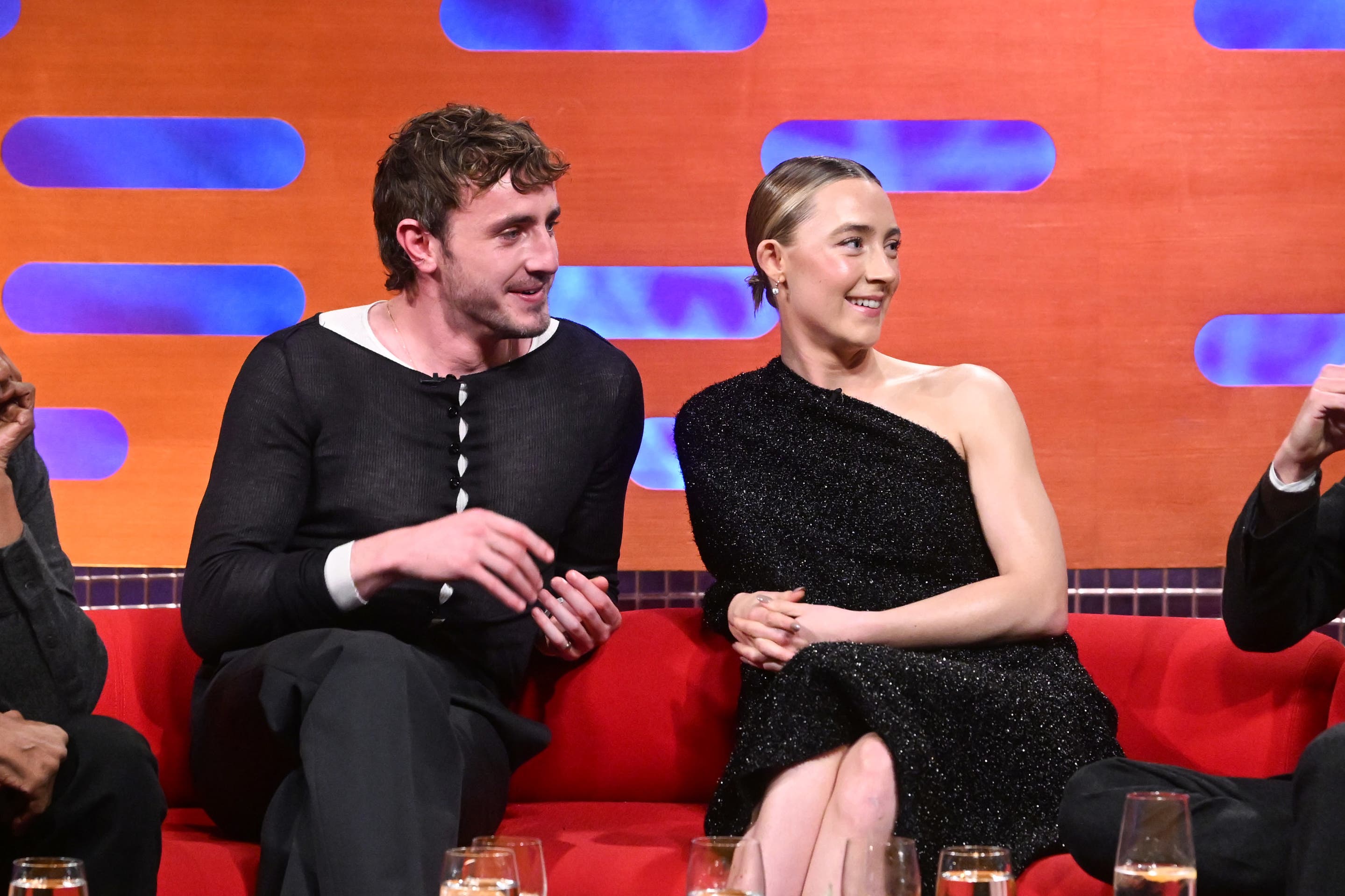 Paul Mescal, and Saoirse Ronan, when they were on The Graham Norton Show together. (Matt Crossick Media Assignments/PA)