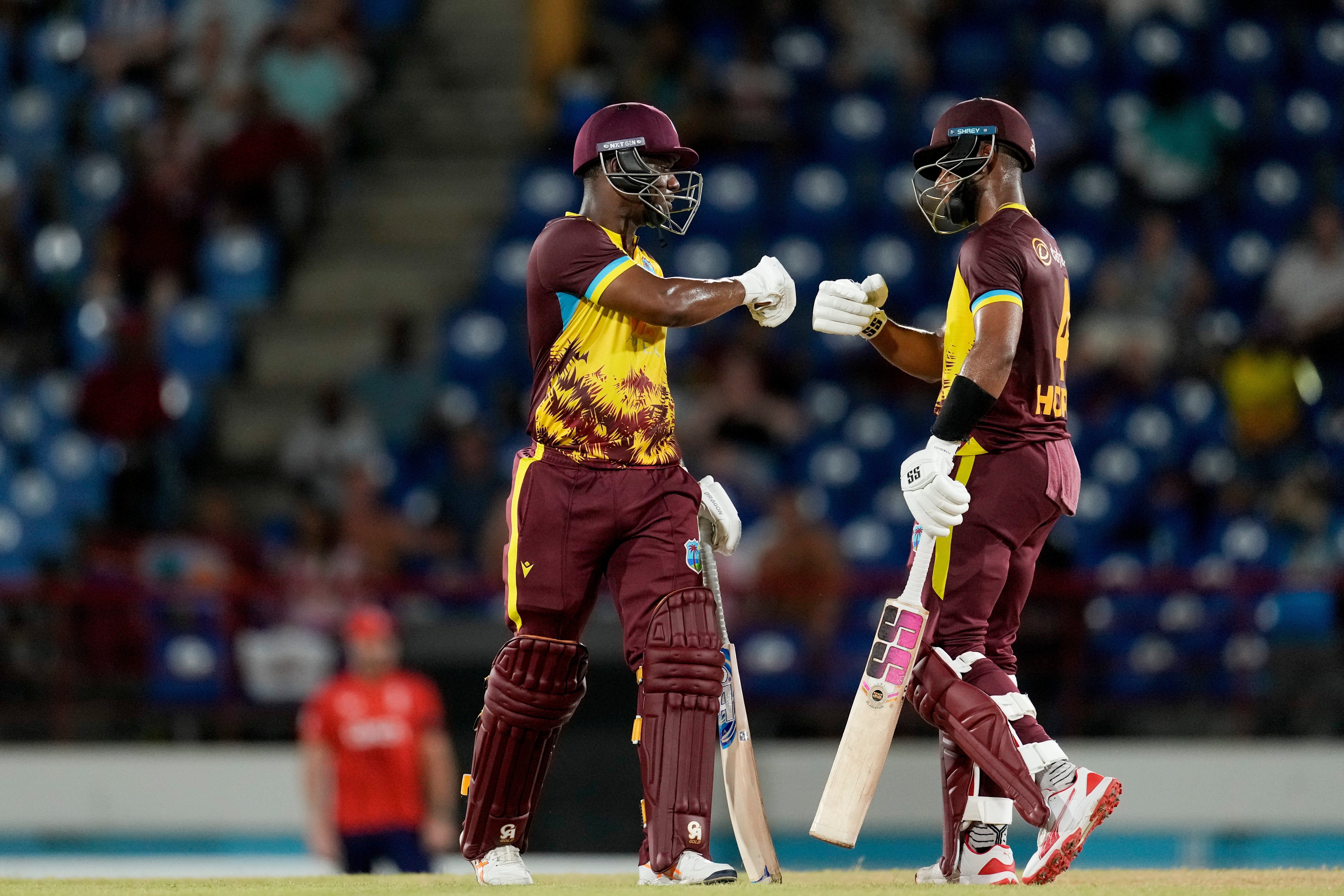 Shai Hope, right, and Evin Lewis put England to the sword (Ricardo Mazalan/AP)