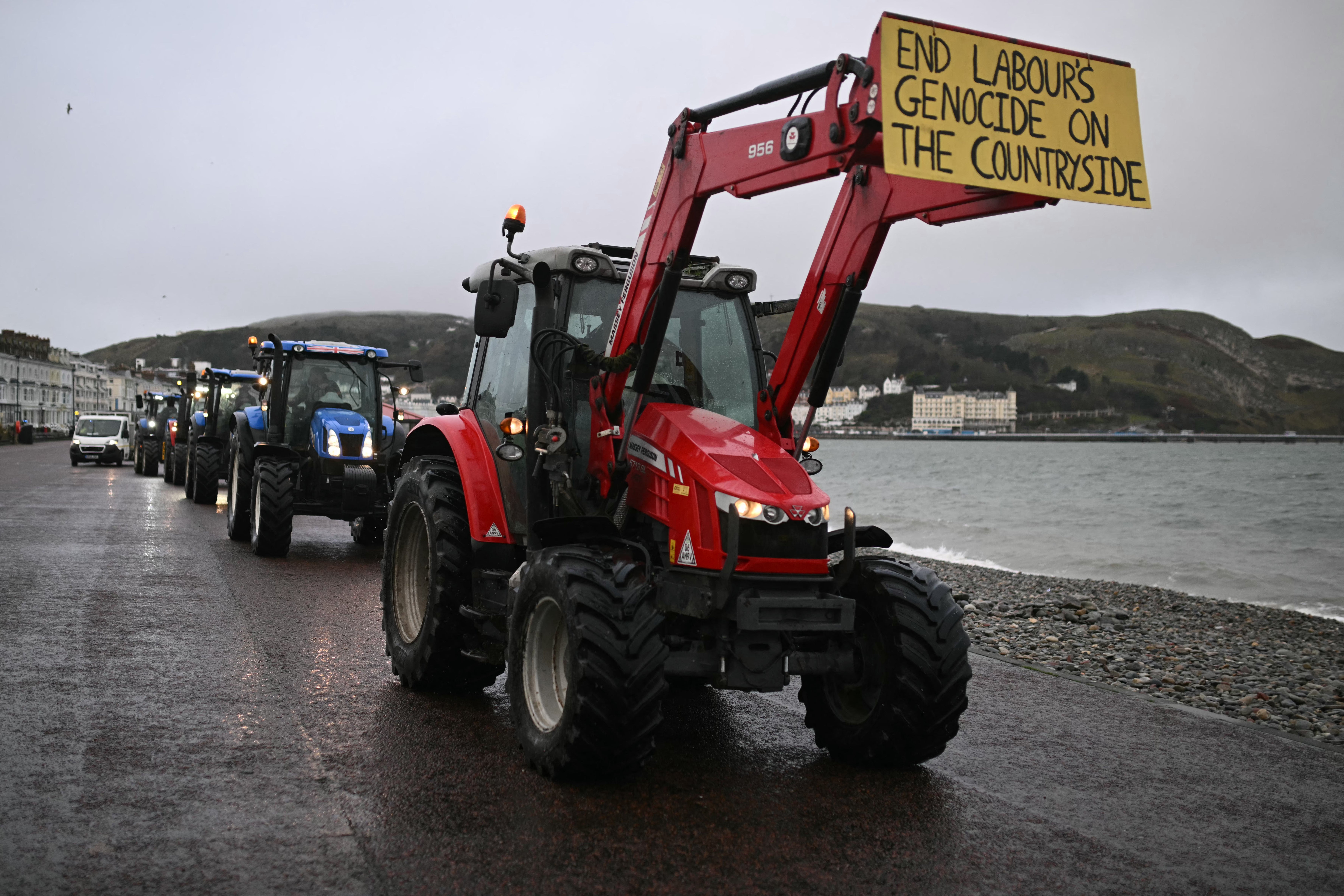 Tractors near the Welsh Labour Party conference in Llandudno