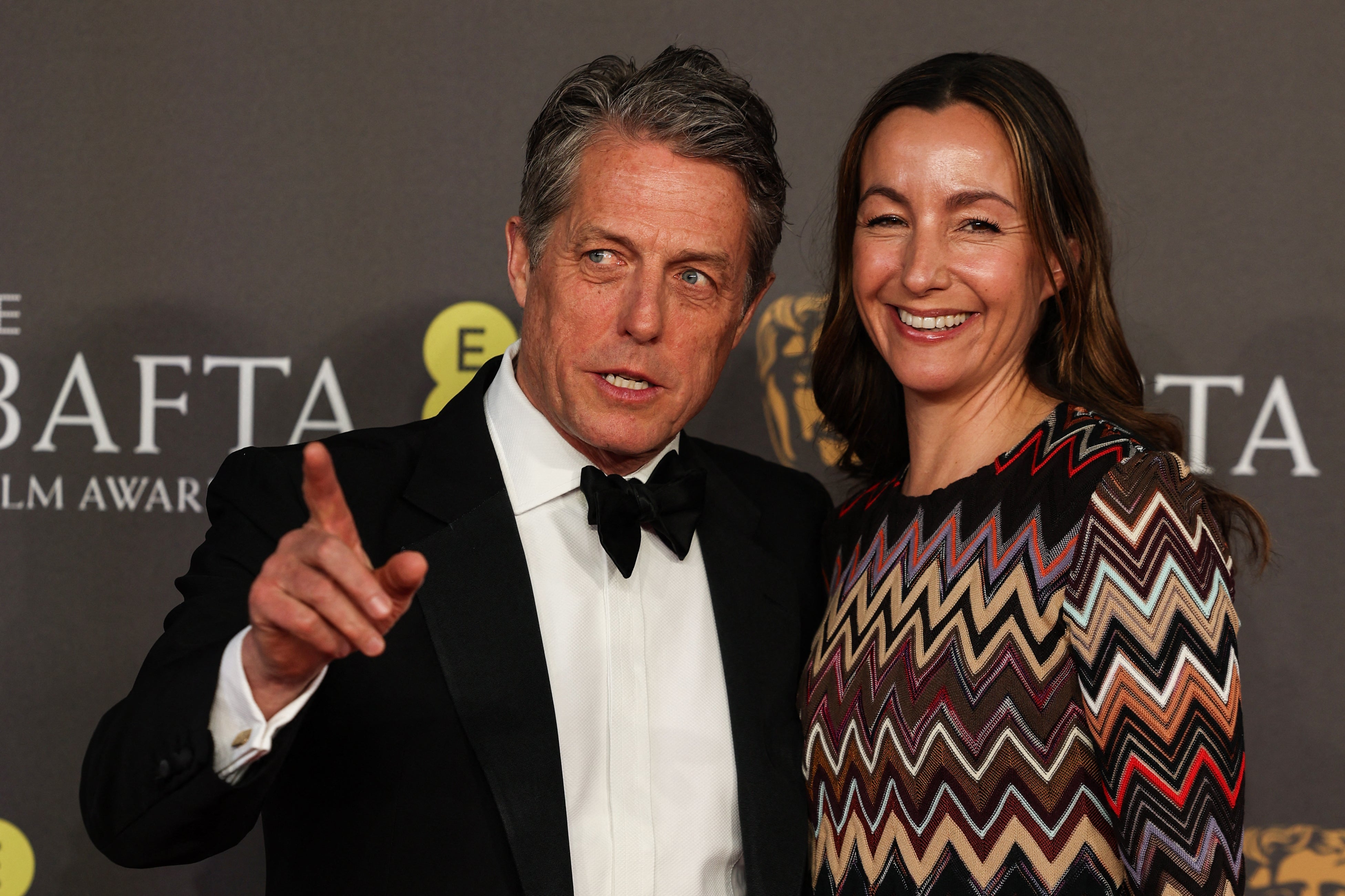 Hugh Grant and his wife Anna Elisabet Eberstein