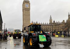 Farmers’ protest live: Tractors descend on Westminster as march begins over tax hike