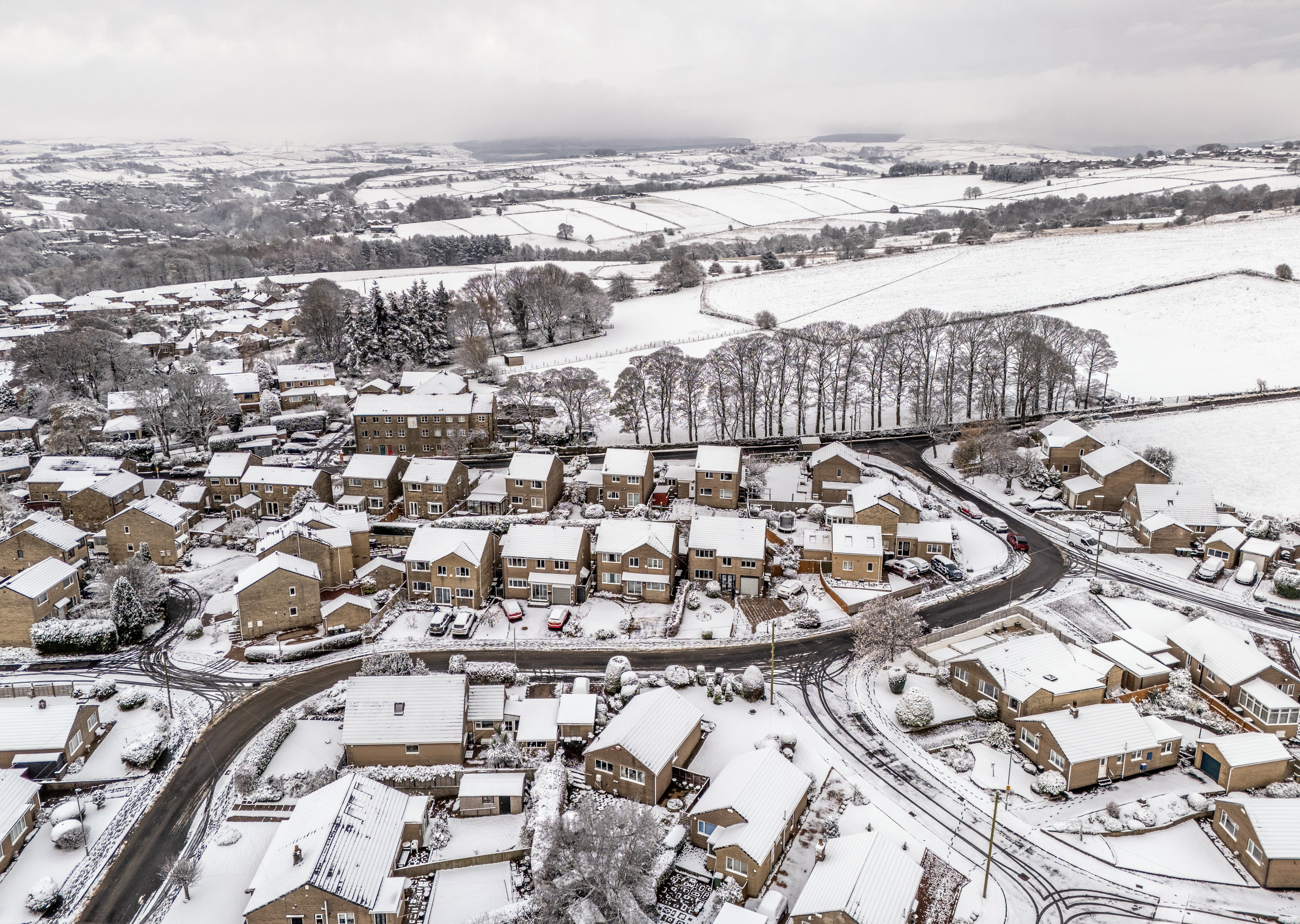 Snow covering Holmfirth, West Yorkshire (Danny Lawson/PA)