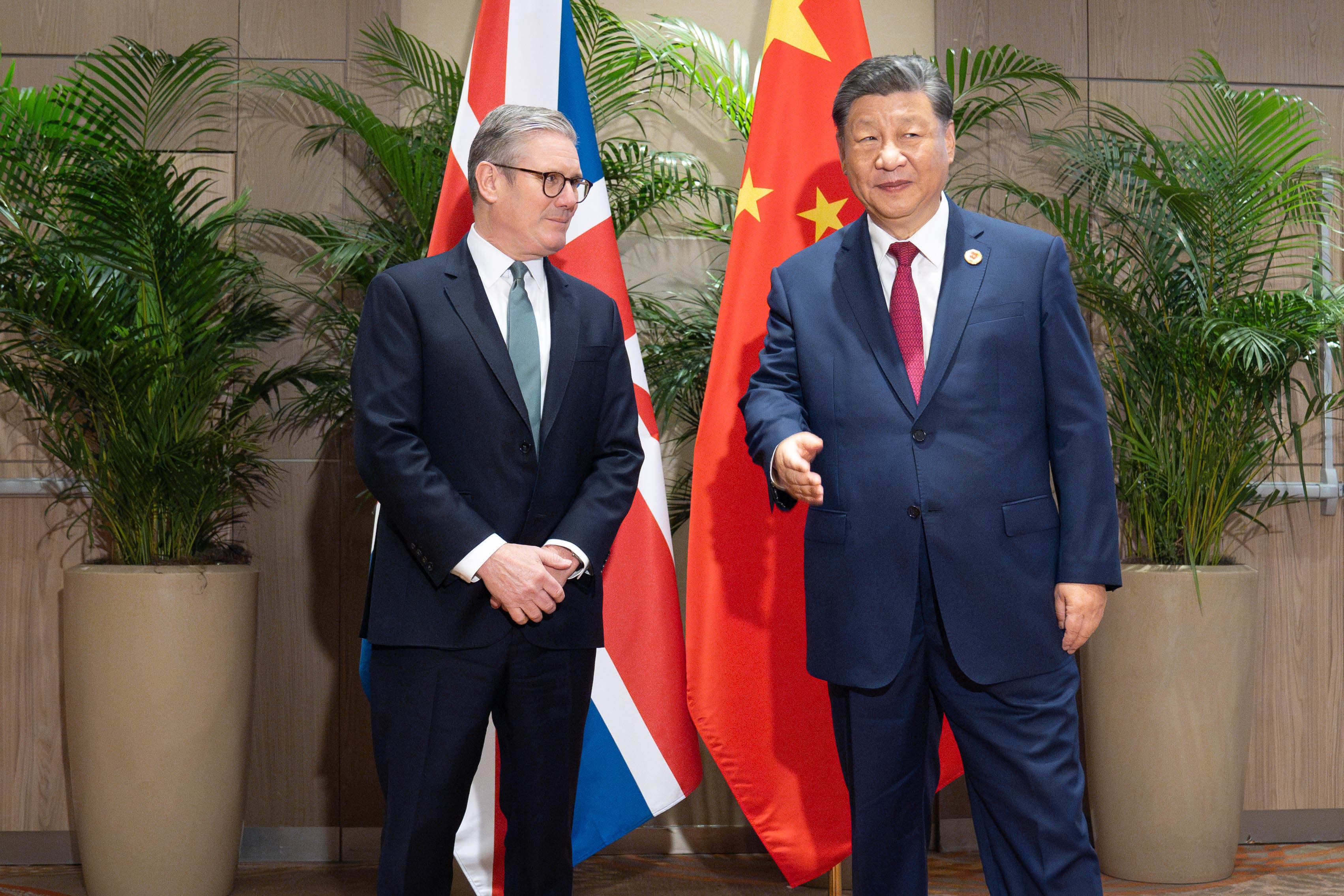 Prime Minister Sir Keir Starmer during a bilateral meeting with President Xi Jinping of China (Stefan Rousseau/PA)