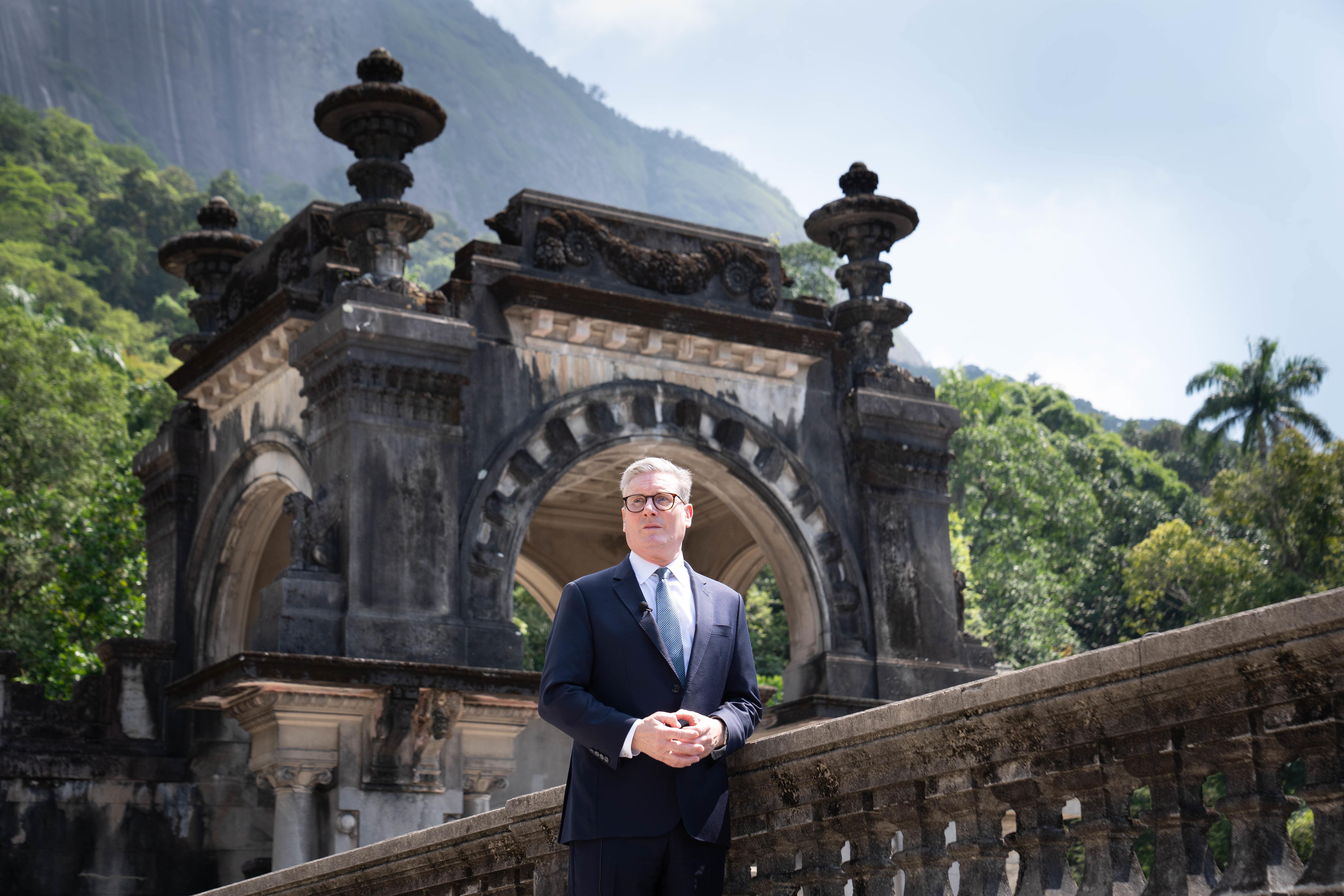 Prime Minister Sir Keir Starmer at Parque Lage, Rio de Janeiro, as he attends the G20 summit in Brazil (Stefan Rousseau/PA)