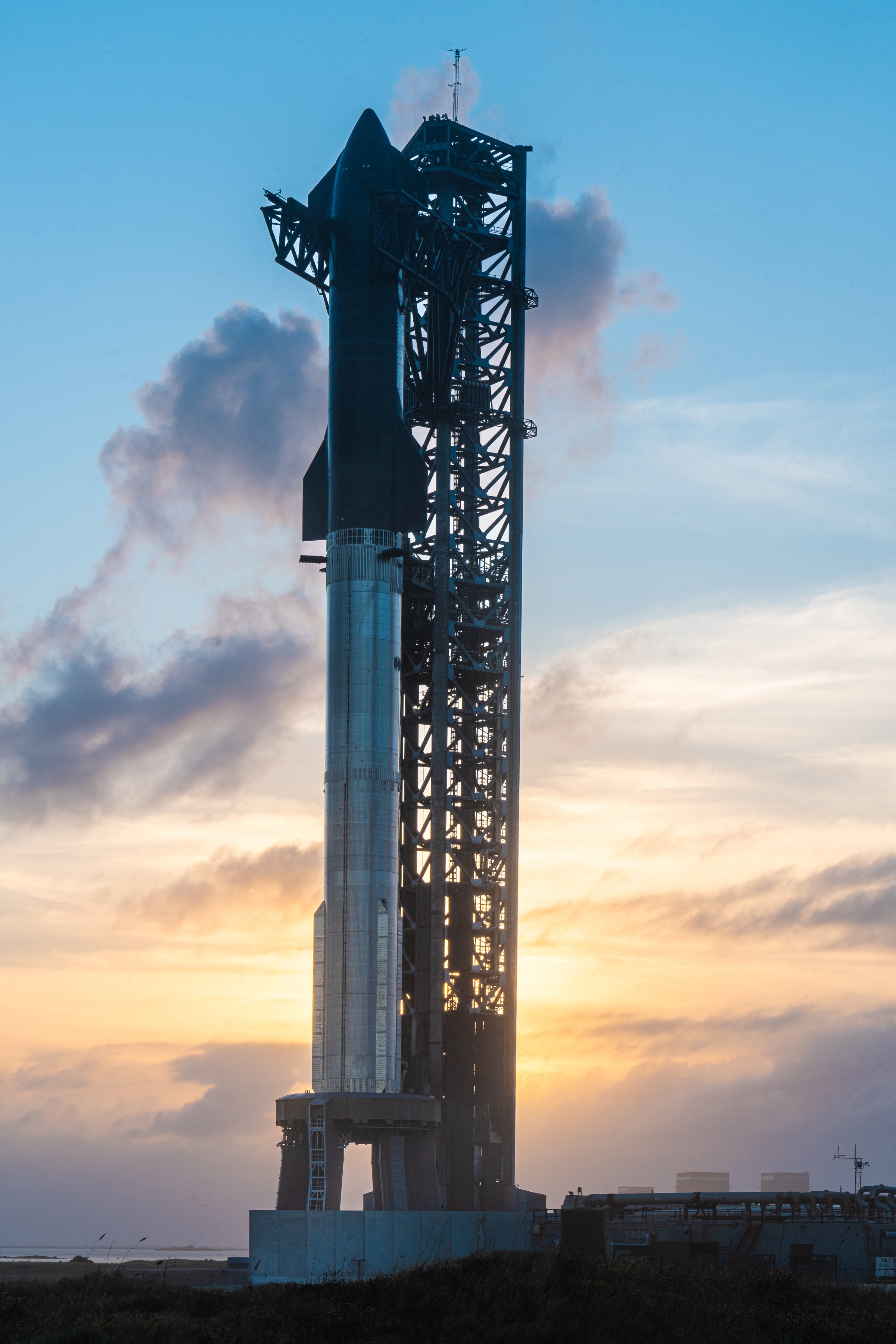 SpaceX’s Starship rocket stacked atop its Super Heavy booster on 19 November, 2024