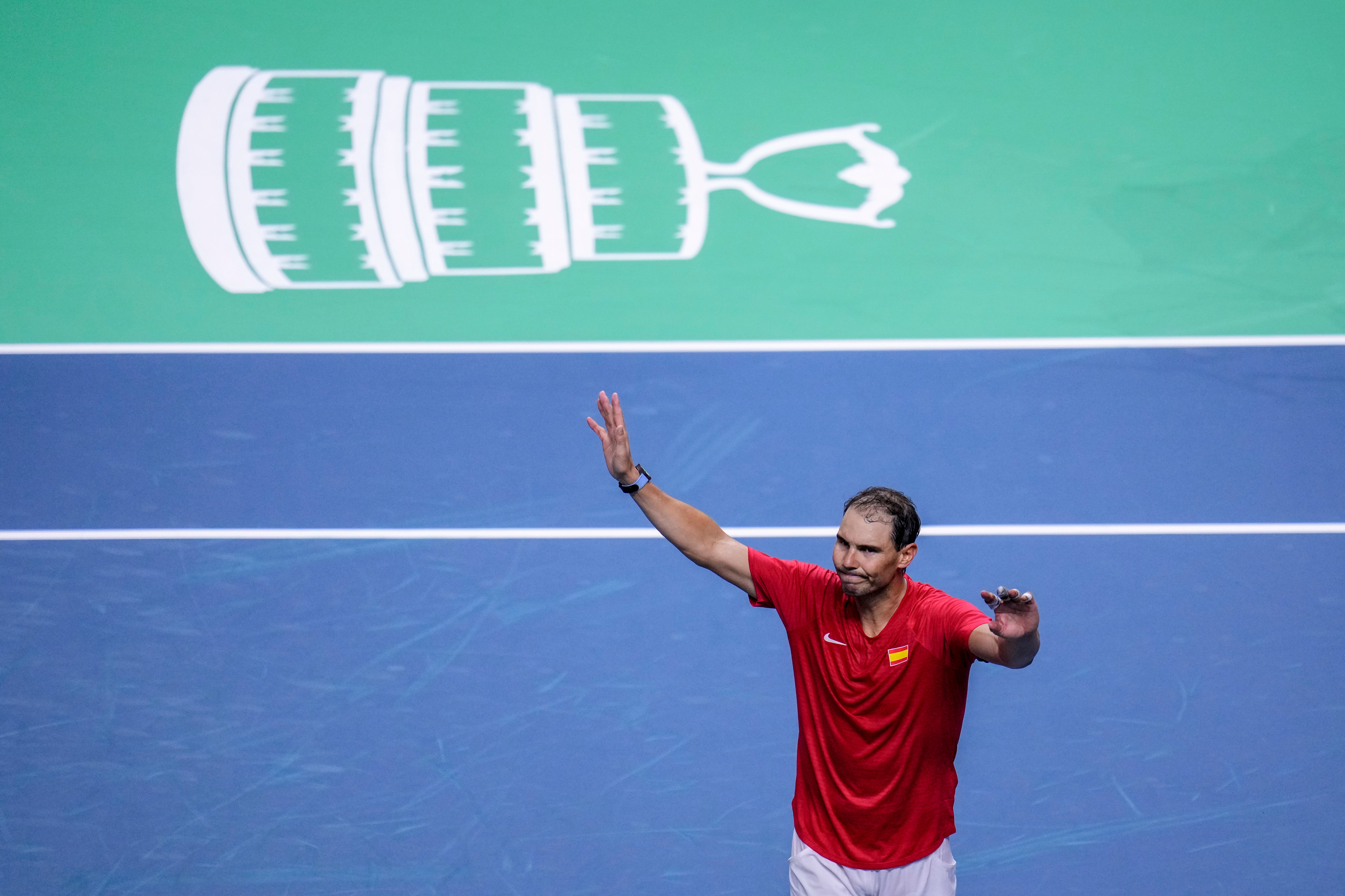 Rafael Nadal waves to the crowd (Manu Fernandez/AP)