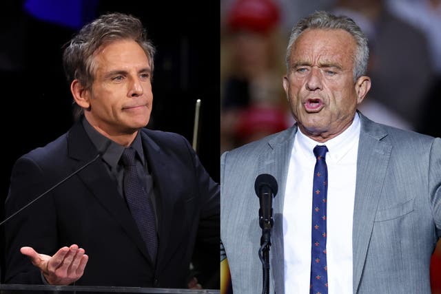 <p>Ben Stiller and Robert F Kennedy Jr</p>