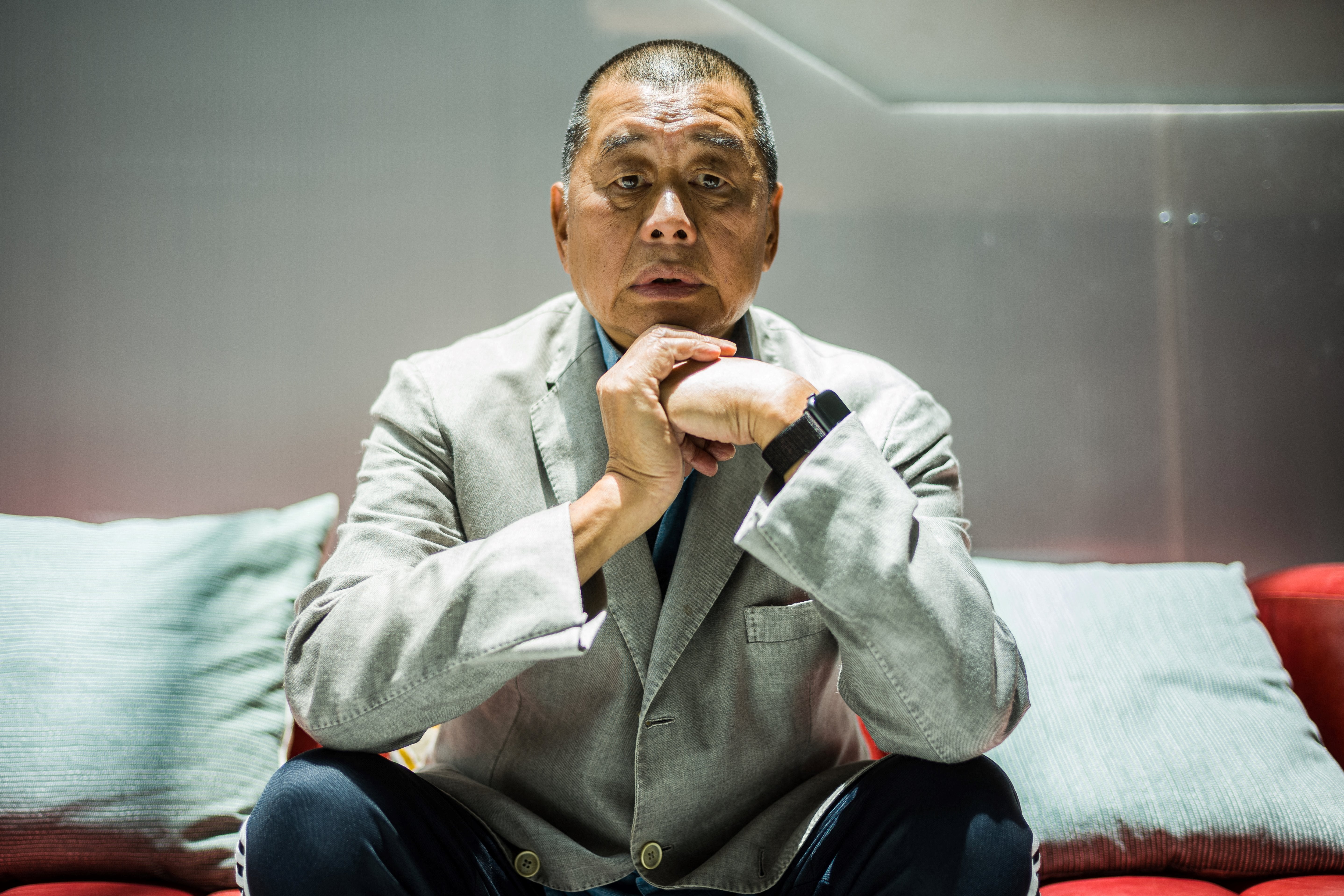 Media tycoon Jimmy Lai poses during an interview with AFP at the Next Digital offices in Hong Kong on 16 June 2020