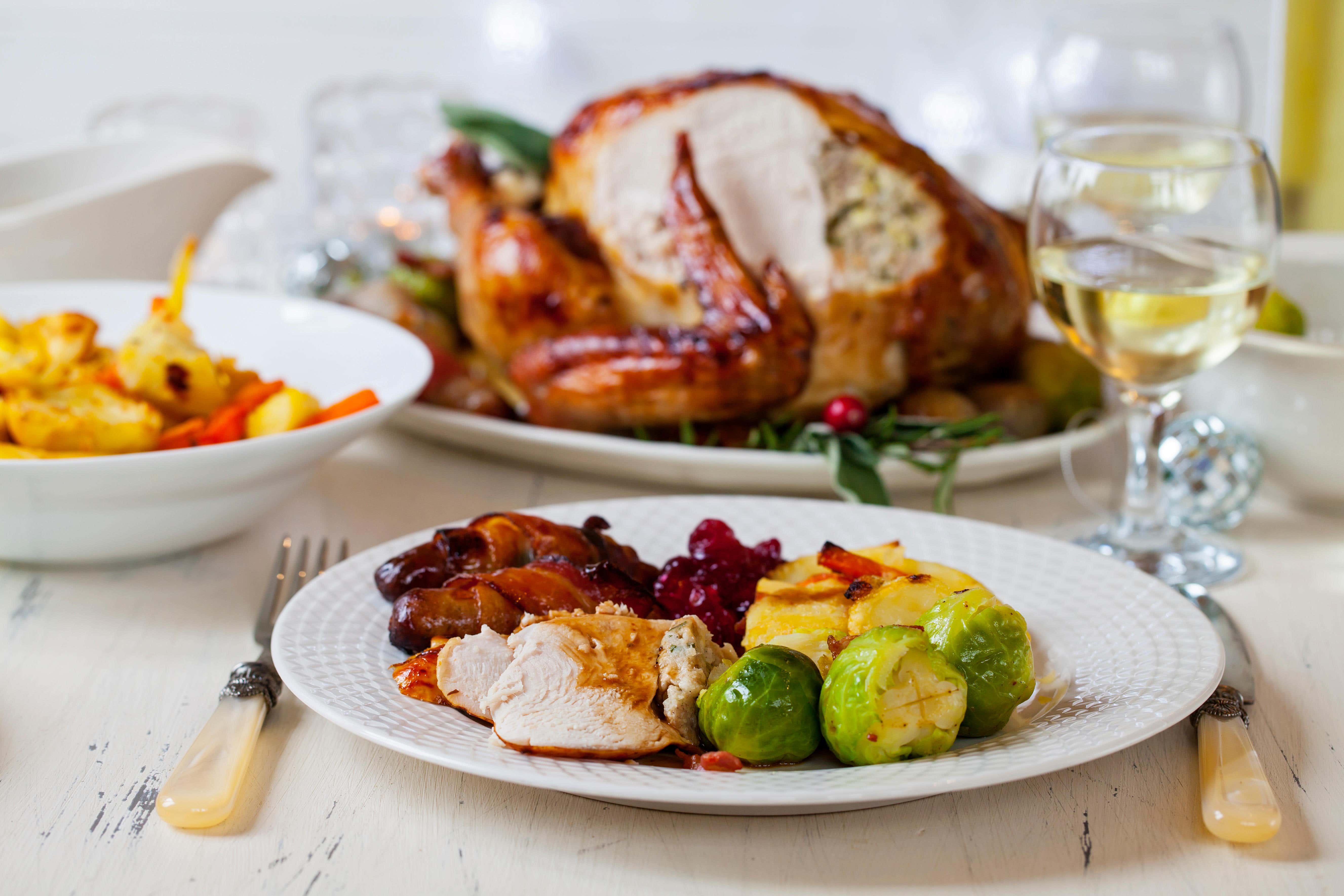 A beautifully roasted Christmas turkey, golden and ready to be the star of your festive feast