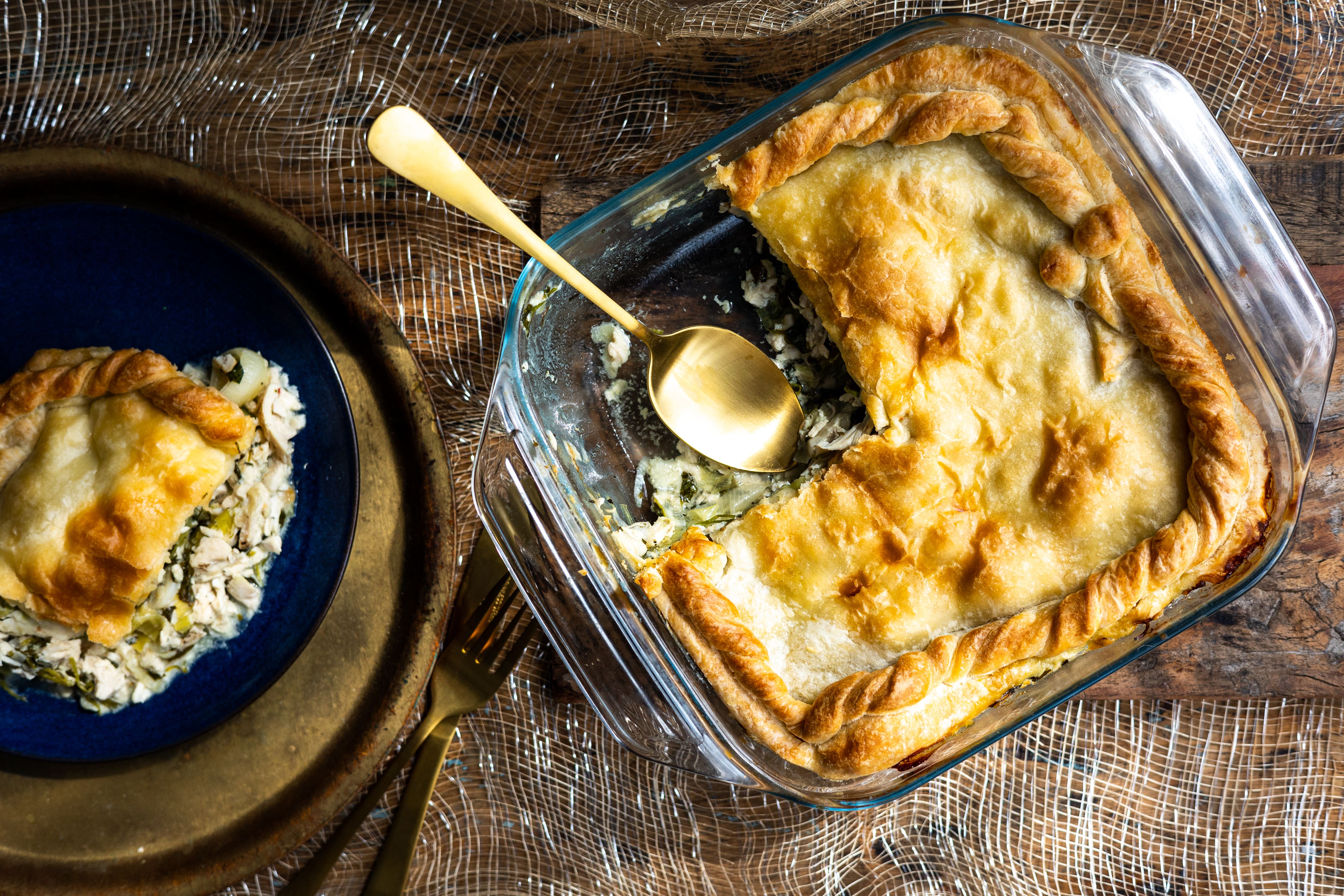 Throw leftovers in ready-made pastry for an easy post-Christmas meal