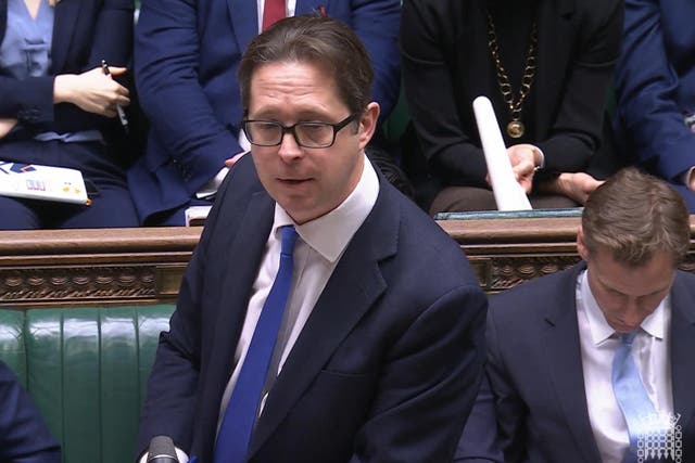 Screen grab of Alex Burghart, shadow chancellor of the Duchy of Lancaster, speaking during Prime Minister’s Questions in the House of Commons, London (House of Commons/UK Parliament/PA)