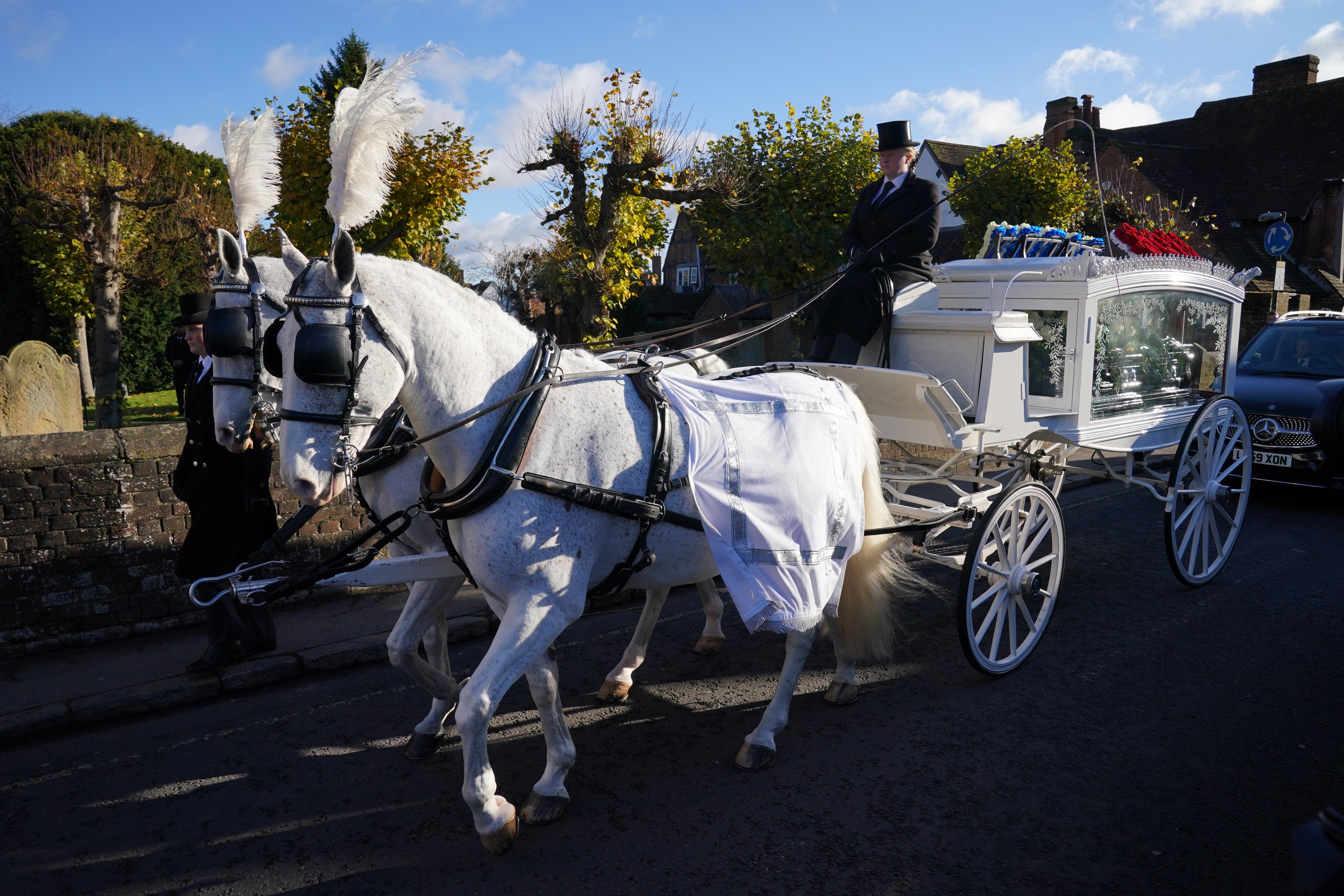 Payne’s coffin arrived at the church in a horse-drawn hearse