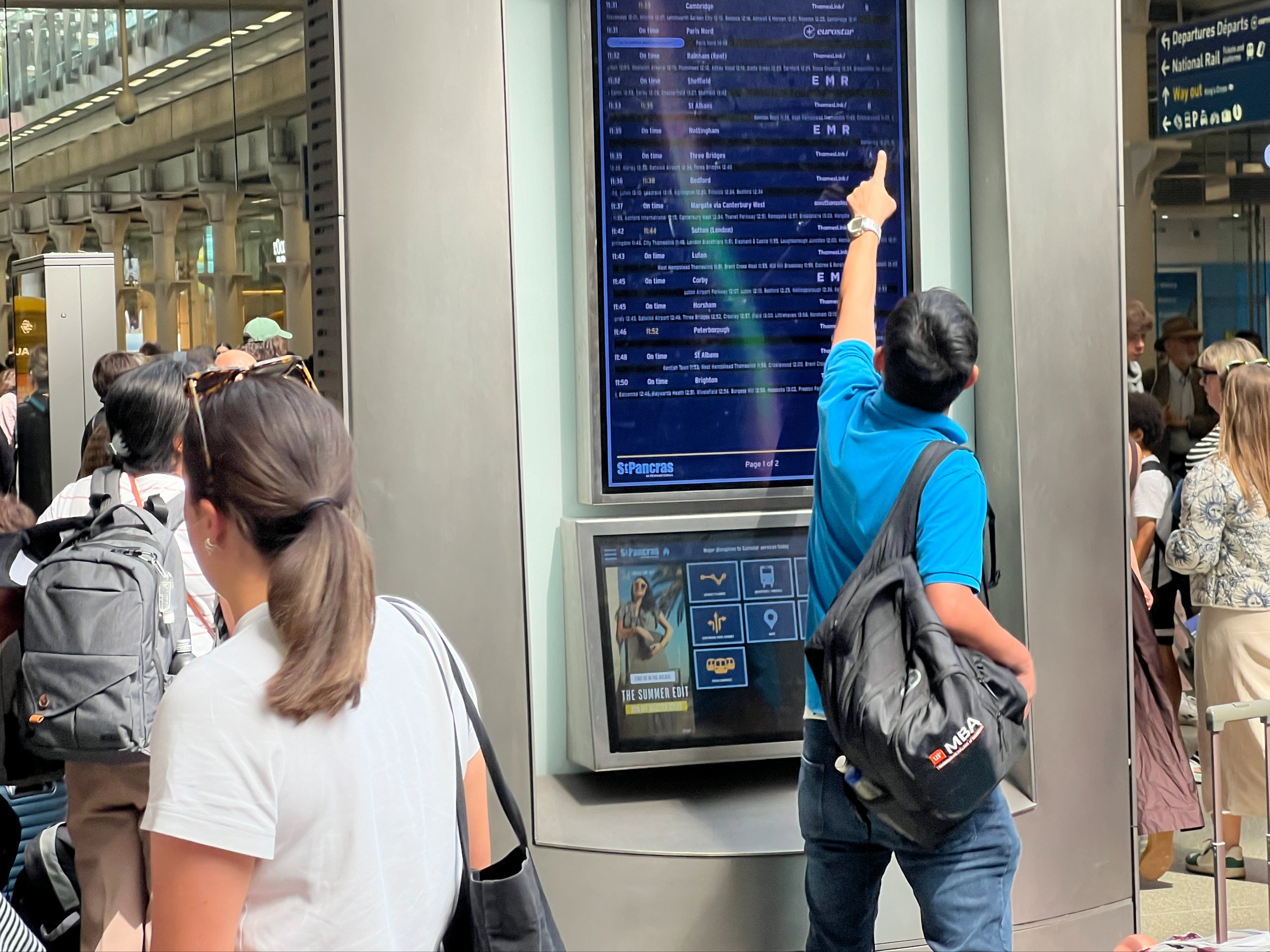 On time? Passengers at London St Pancras International, home of Eurostar as well as Thameslink, East Midlands Railway and Southeastern