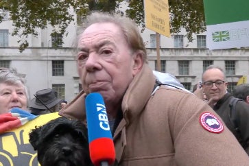 Andrew Lloyd Webber shocked onlookers when he wore a Canada Goose jacket